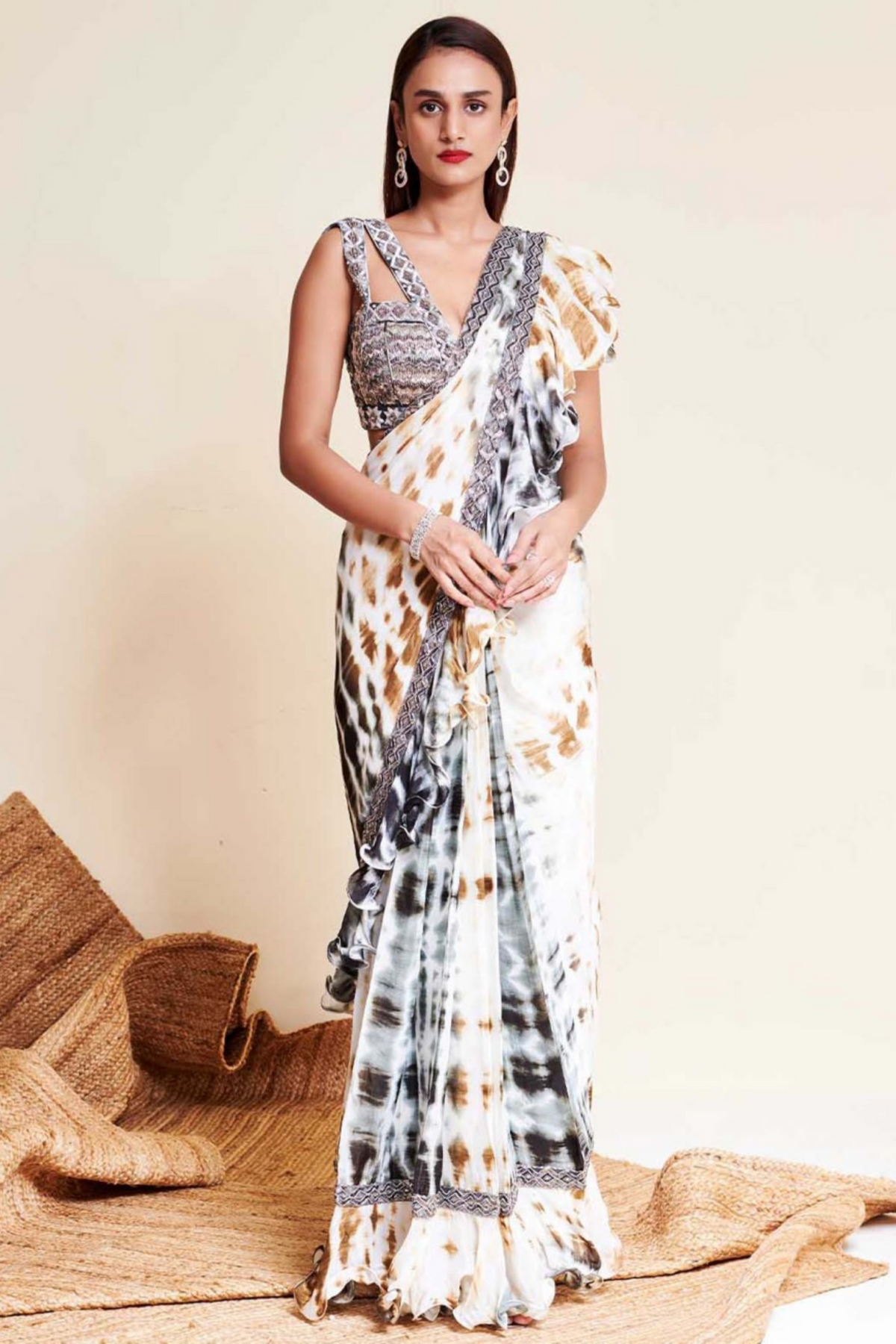 Ivory Drape Saree