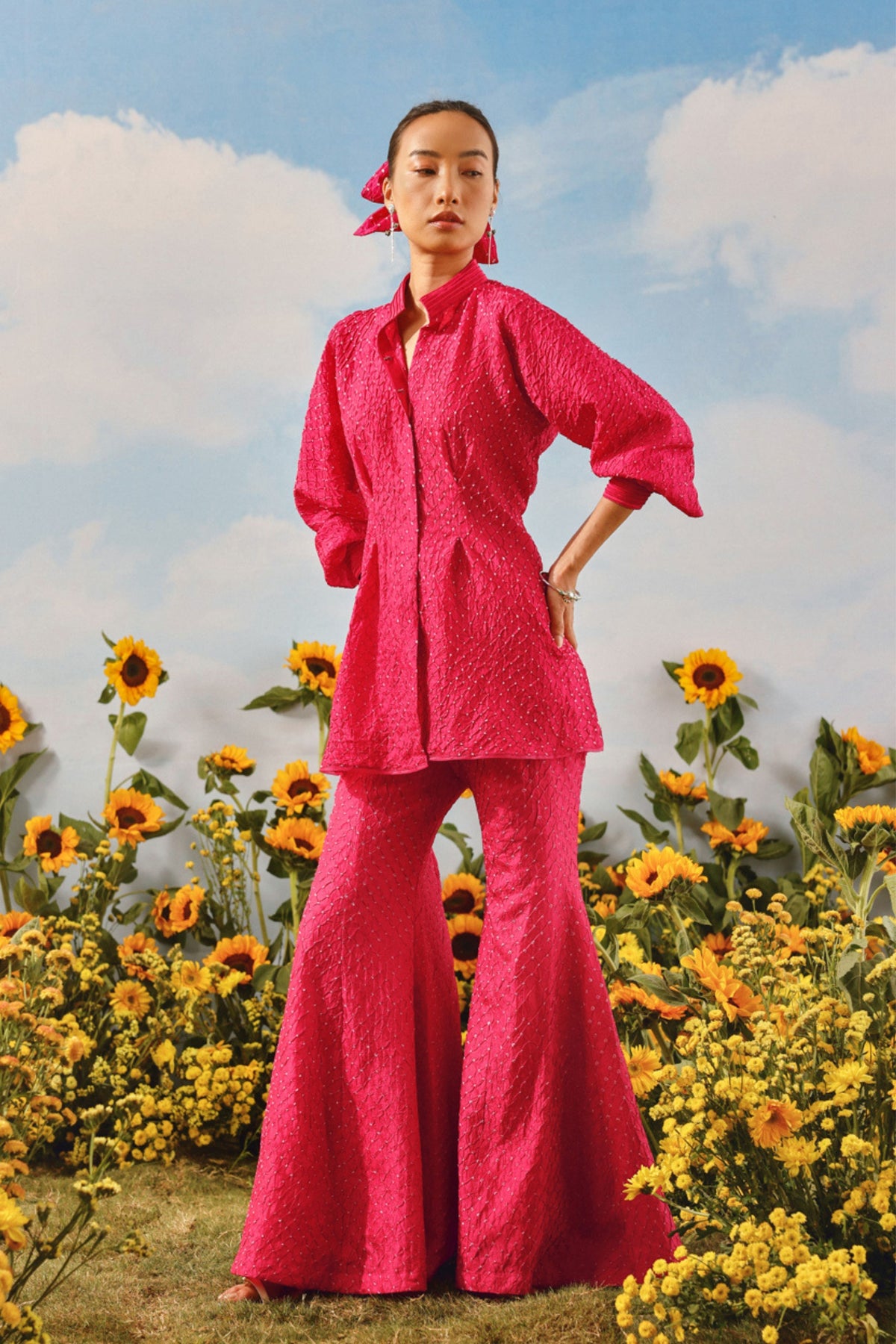 Bandhani Pintuck Dress