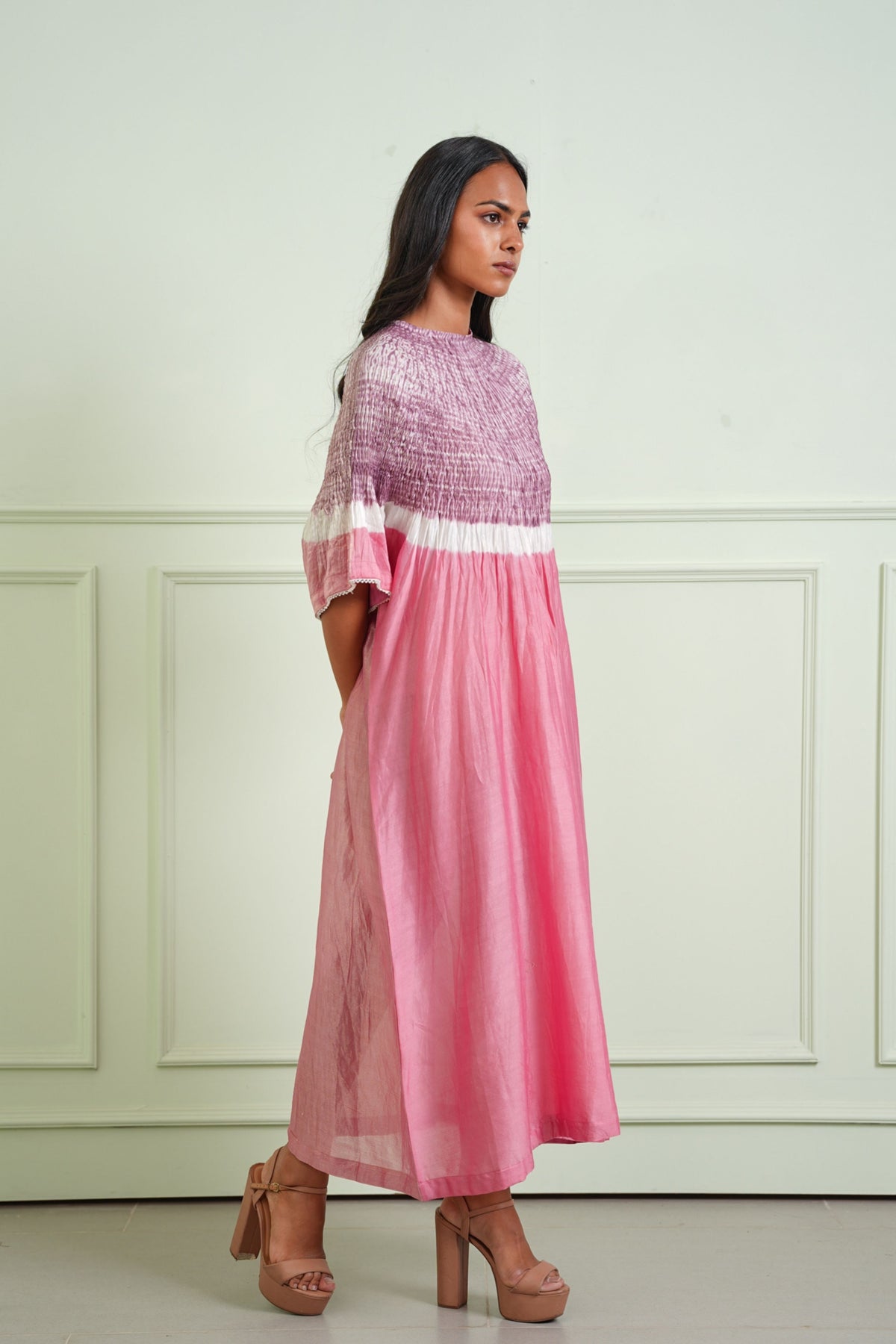 Pink Lilac Shibori Kaftan