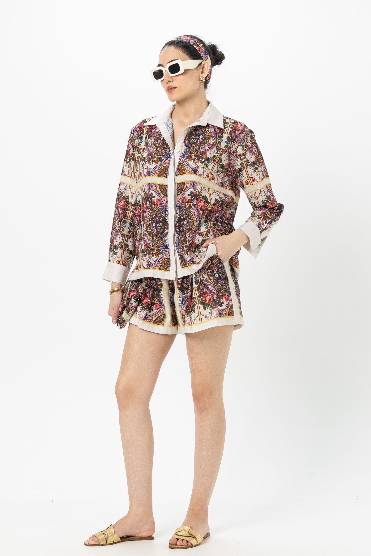Rococo White Shorts Set