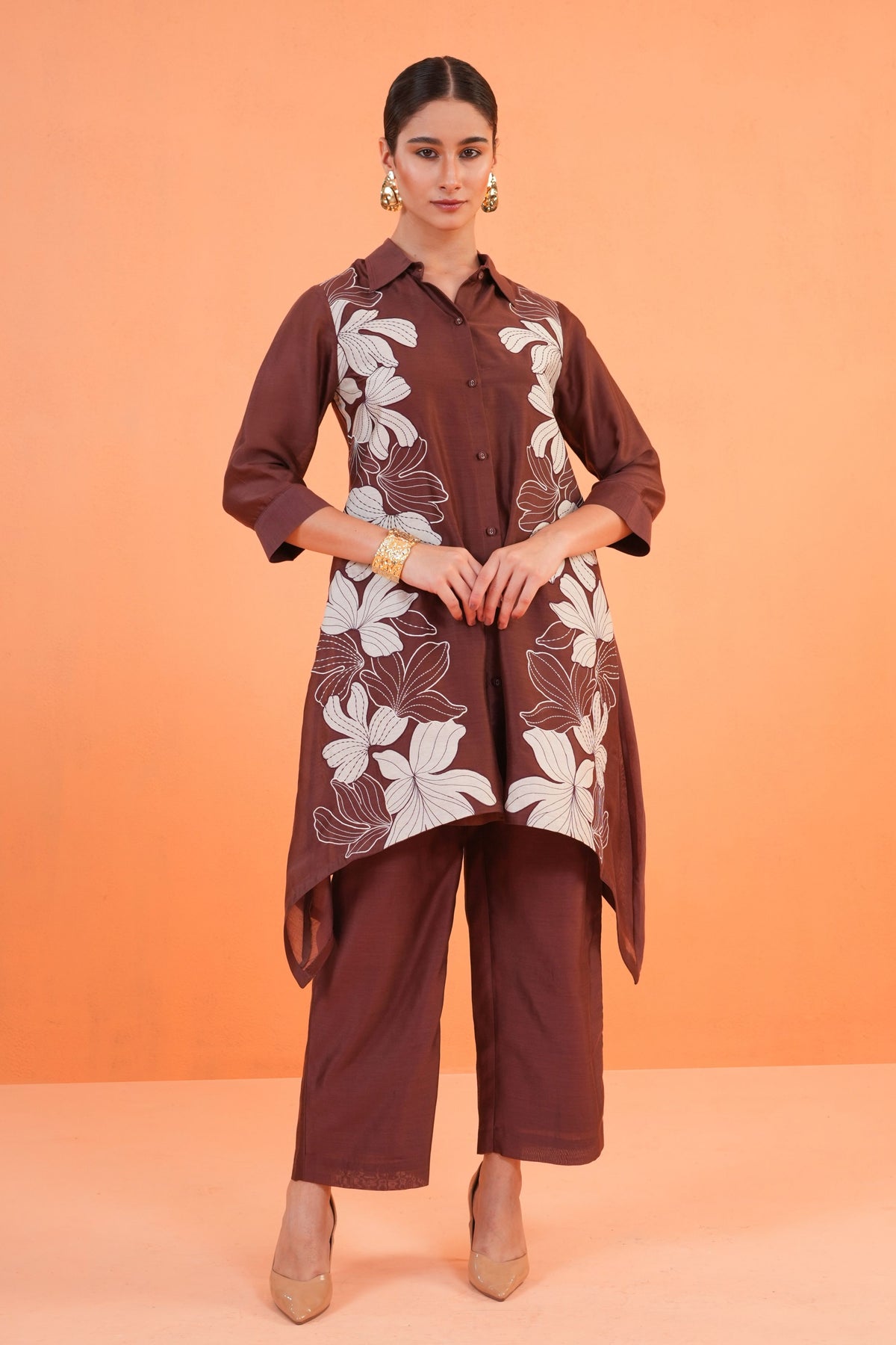 Brown Noir Tunic Set