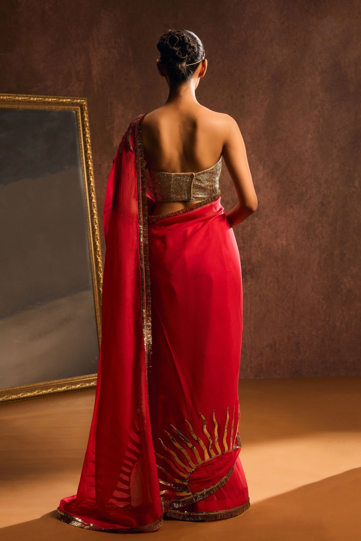 Red Suryavalli Saree
