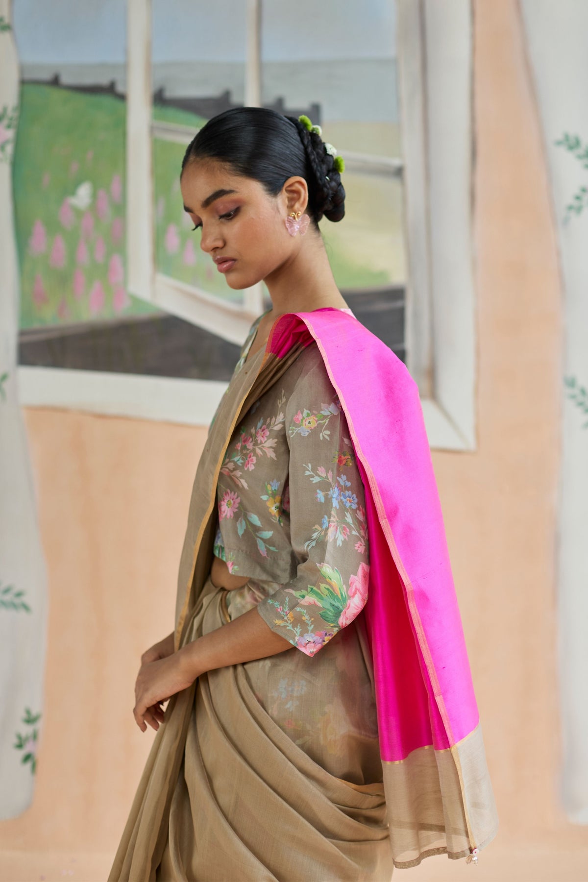 Dunes and Drift Chanderi Sari