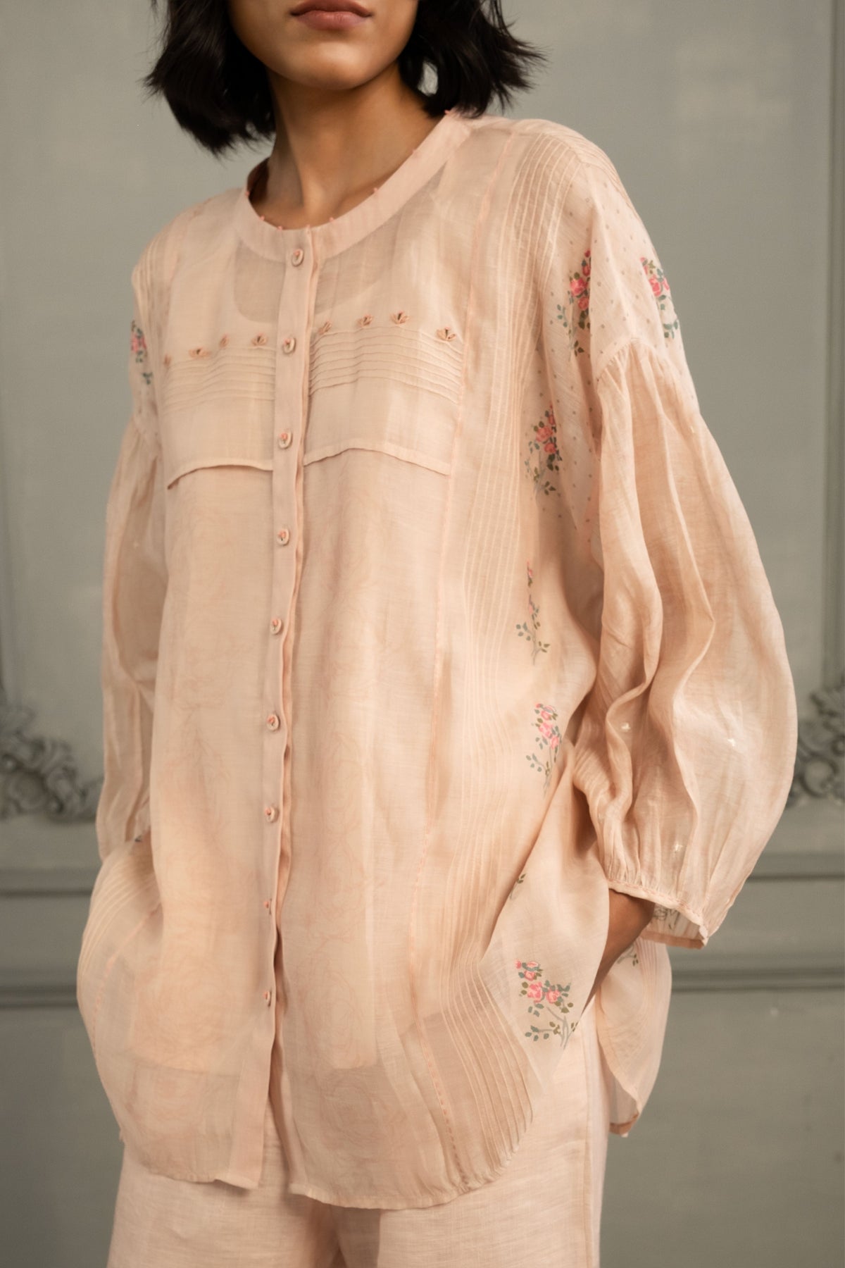 Old Rose Embroidered Co-ord Set