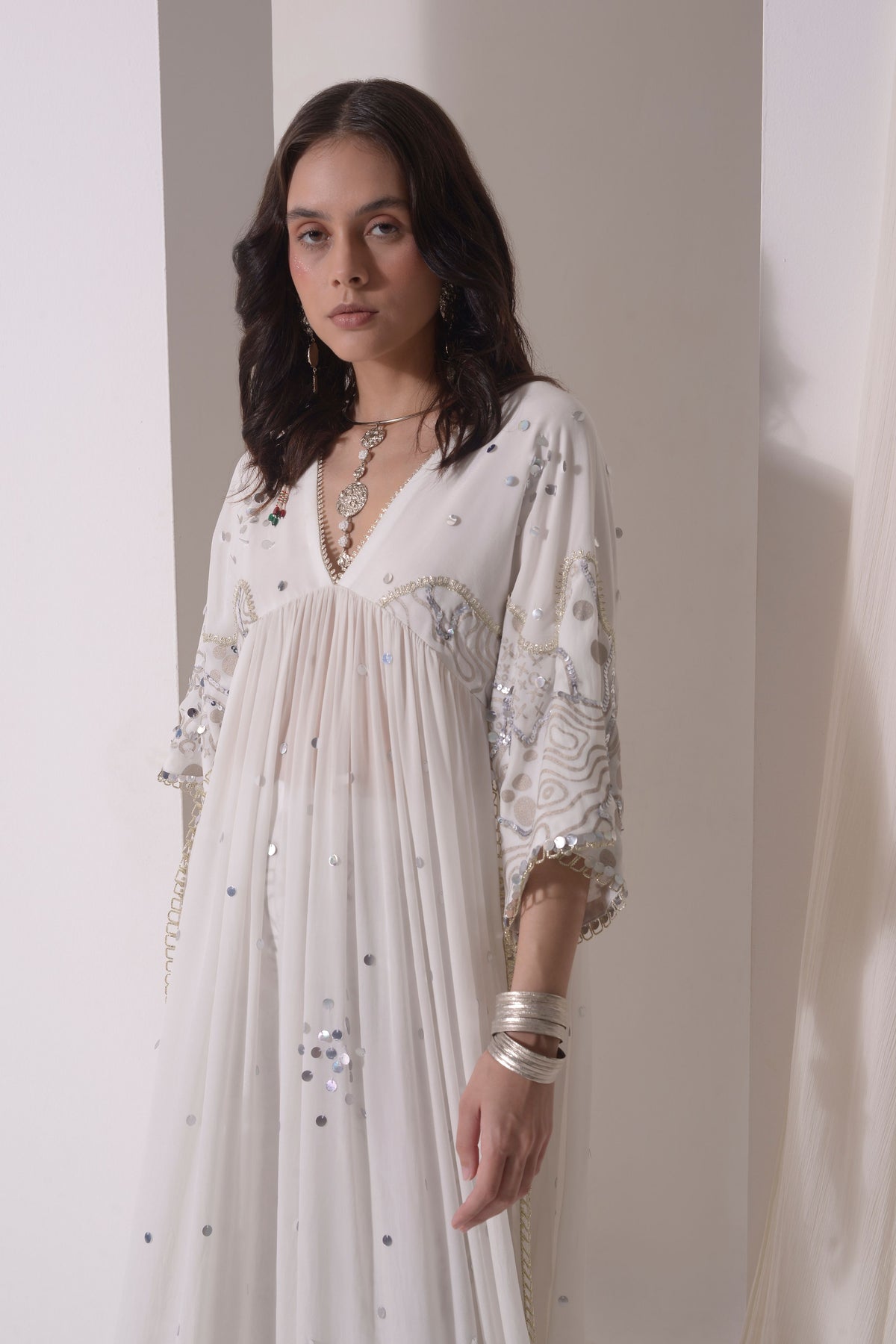 Kaftan Kurta With Straight Patchwork Pants