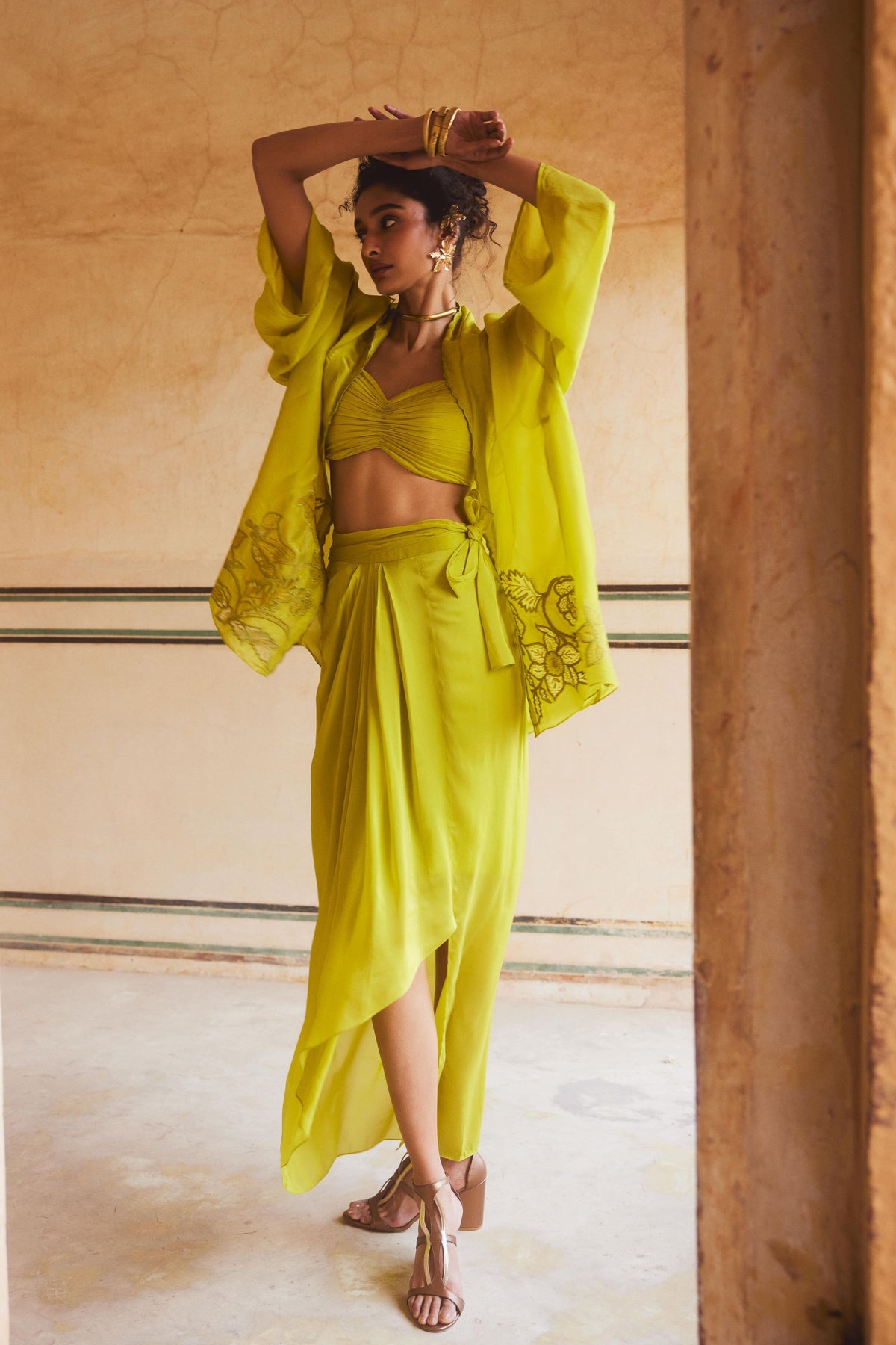 Breezy Lemon Yellow Cape Set