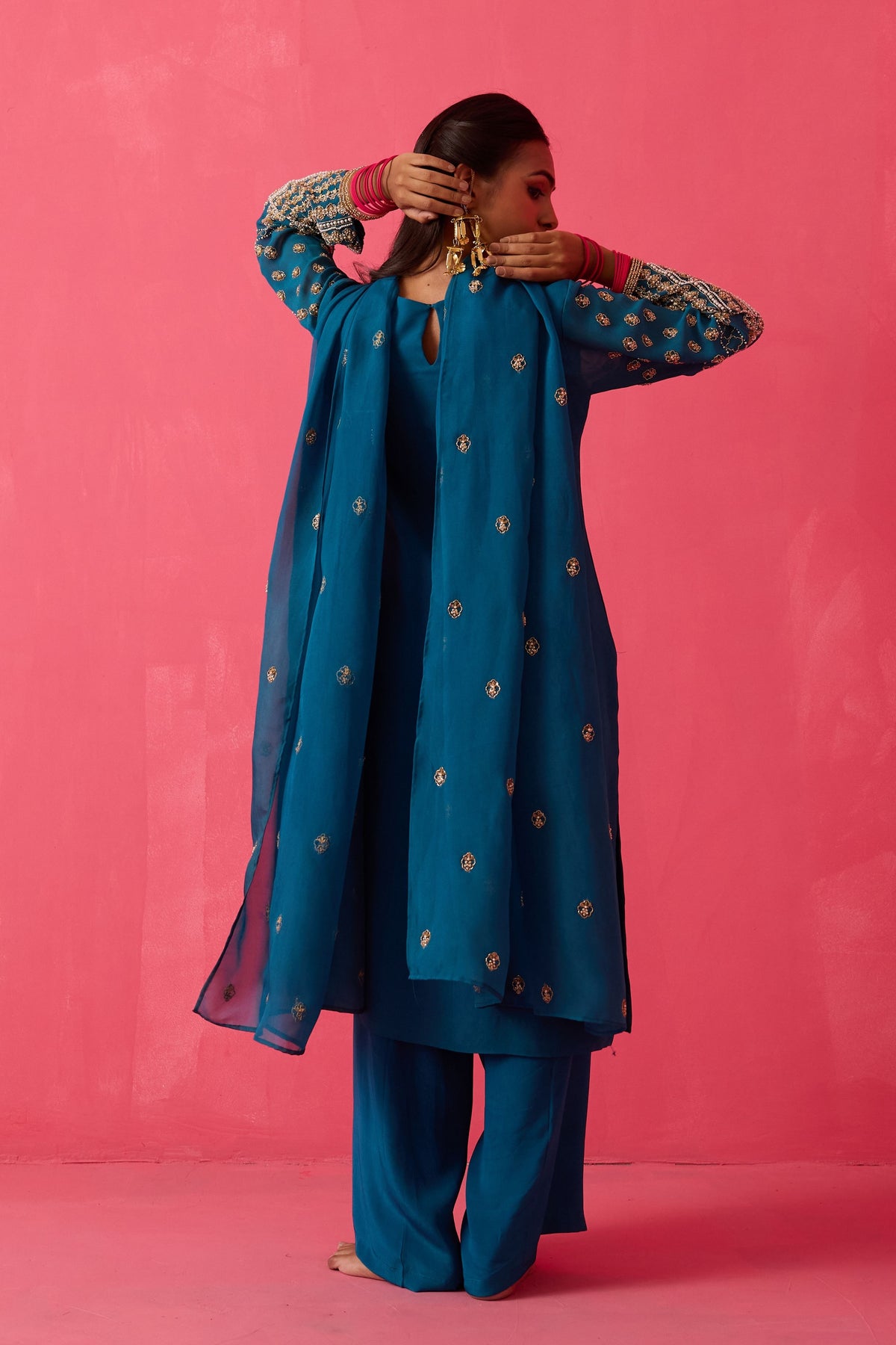 Persian Teal Green Kurta Set