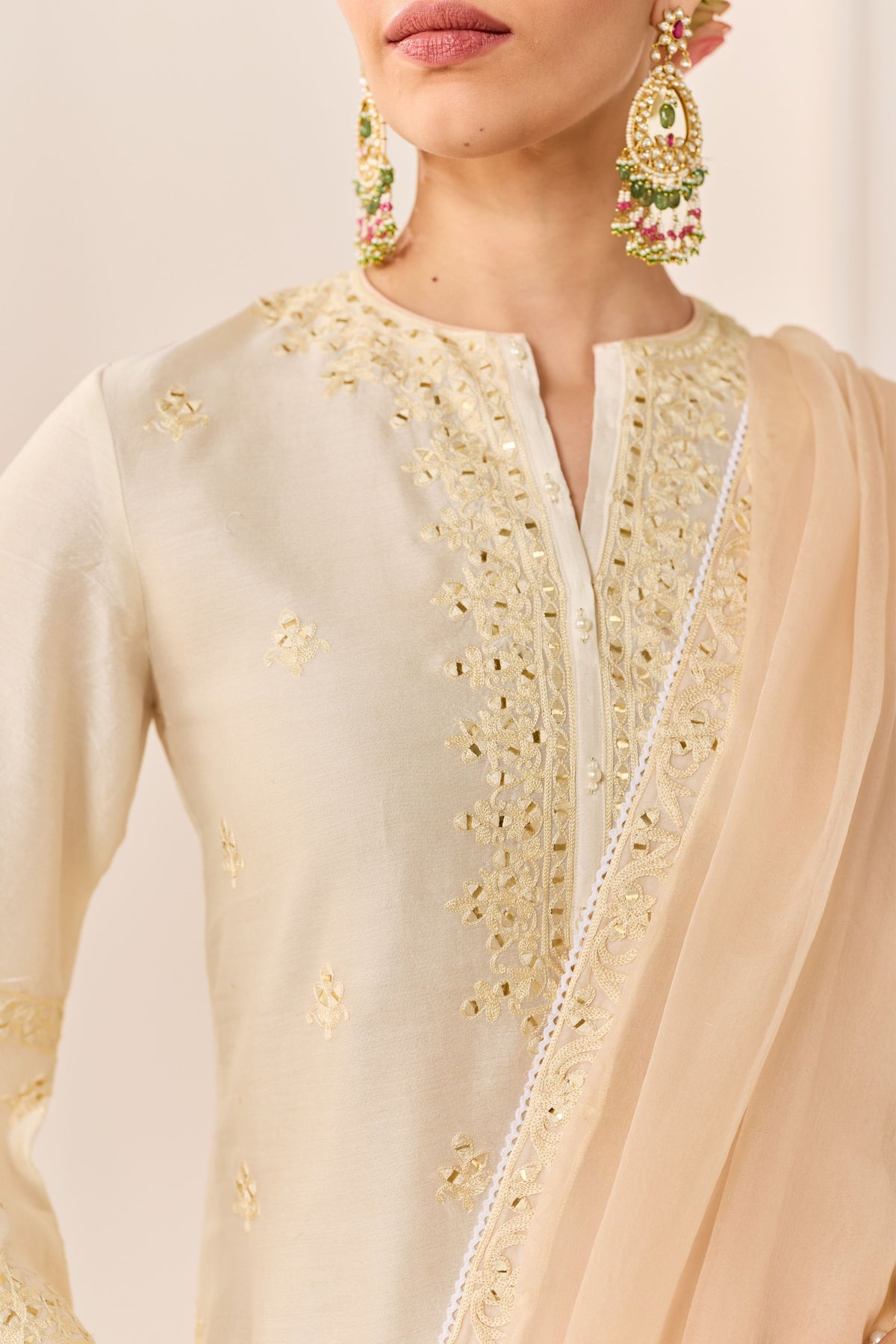 Rehma Daisy Ivory Sharara Set