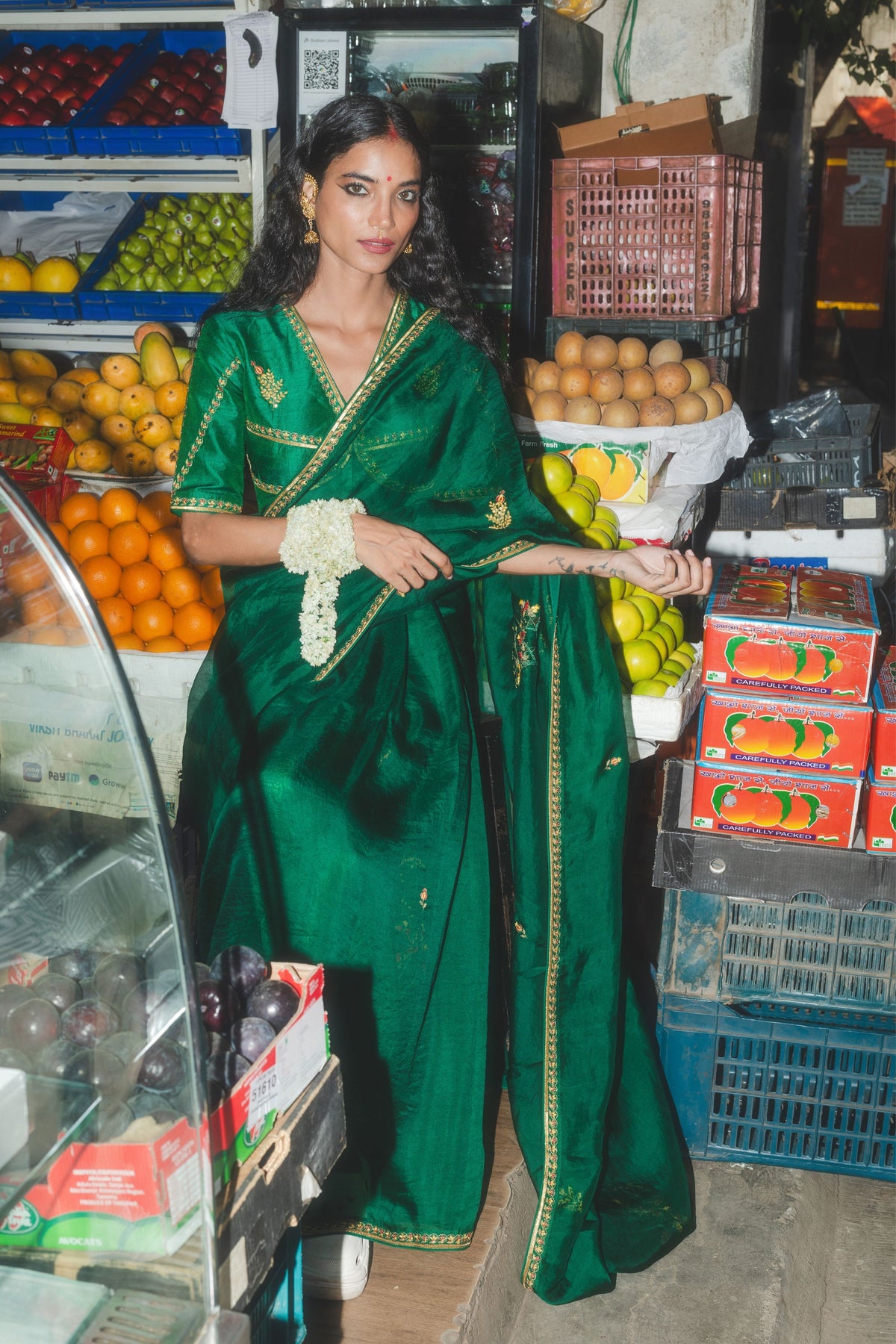 Mirchi Panna Saree