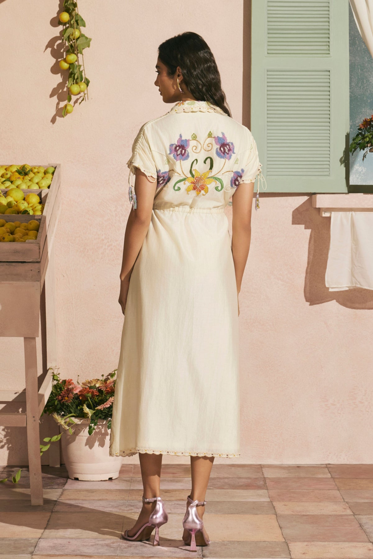 Ivory Iris Shirt Dress