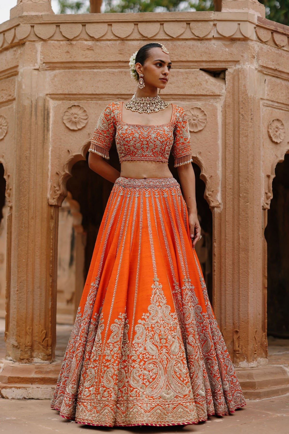 Nagma Orange Lehenga Set