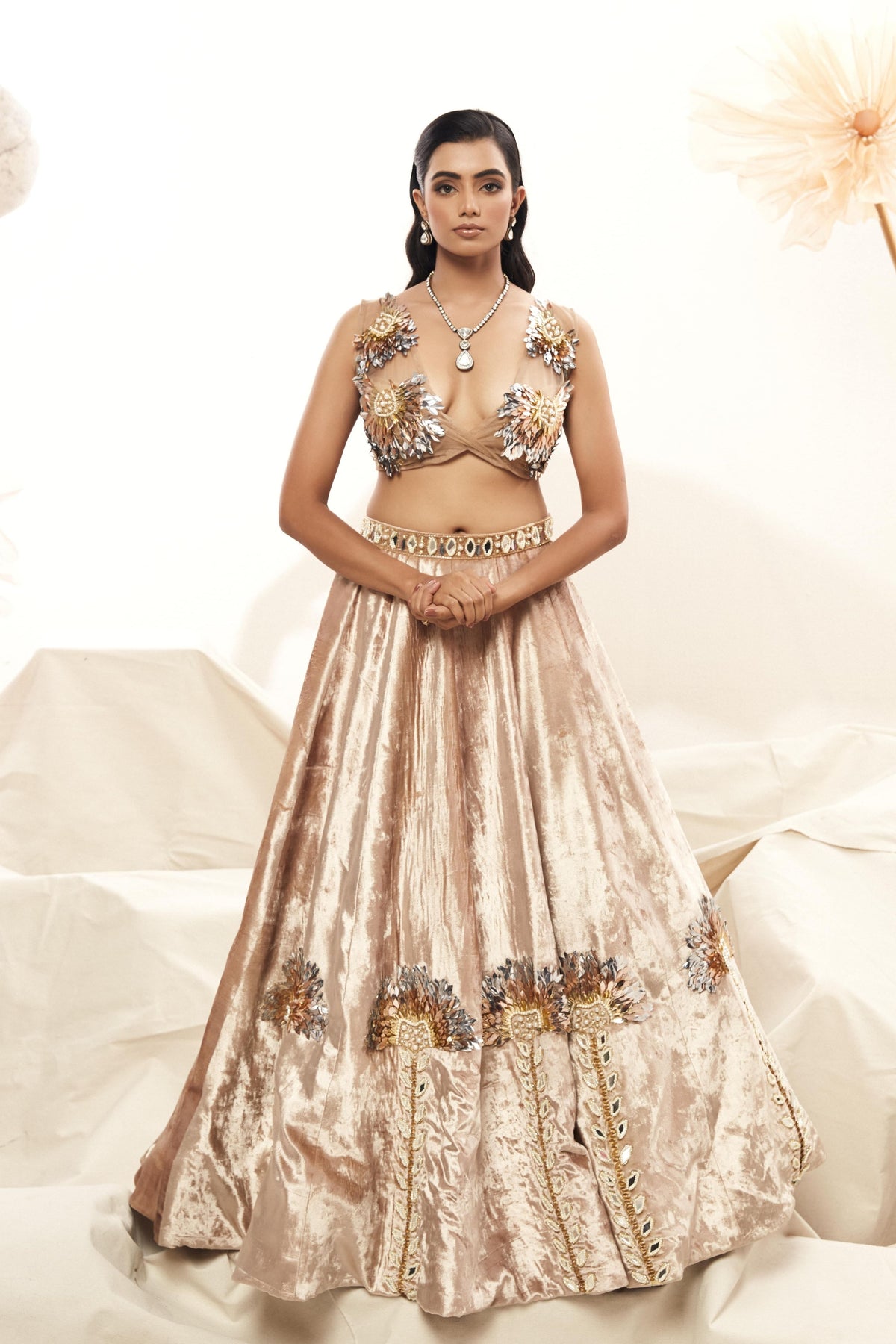 Velvet Lehenga Set