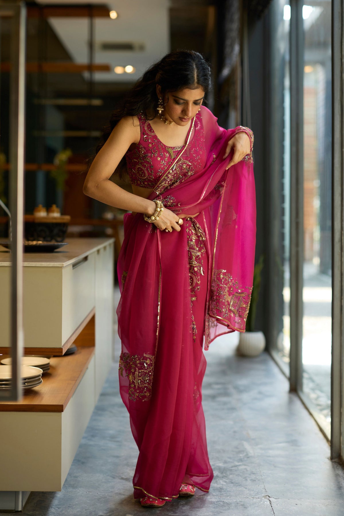Pink Anugraha Saree