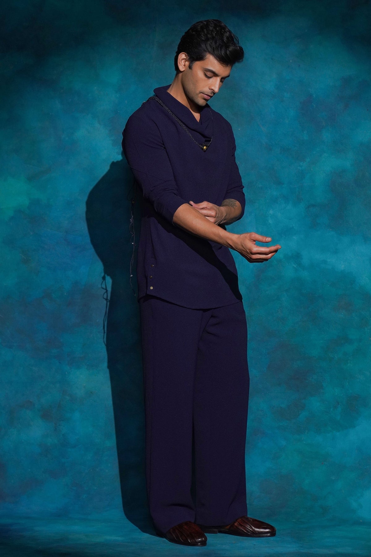 Midnight Cowl Short Kurta Set