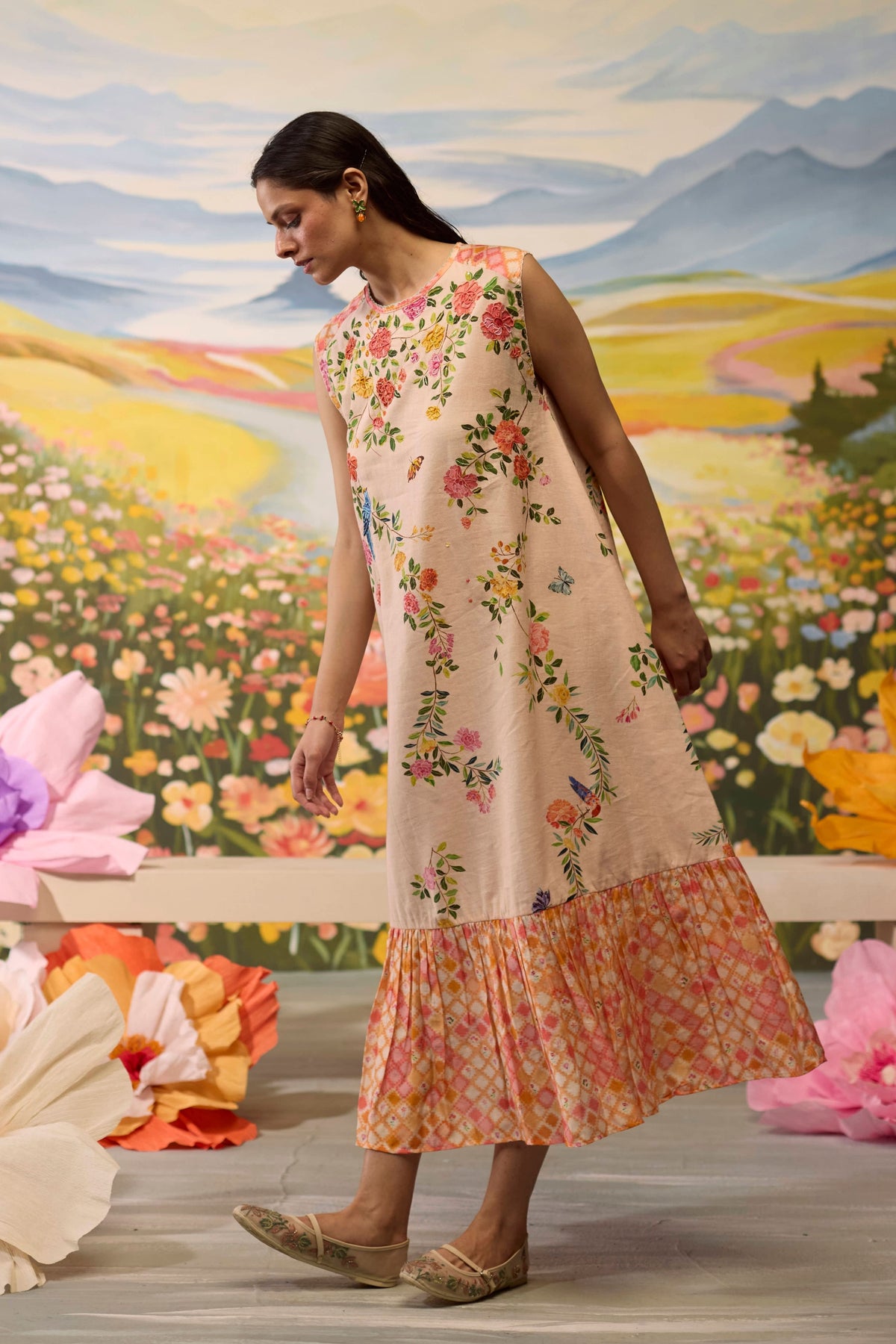 Sorbet Floral Gathered Dress