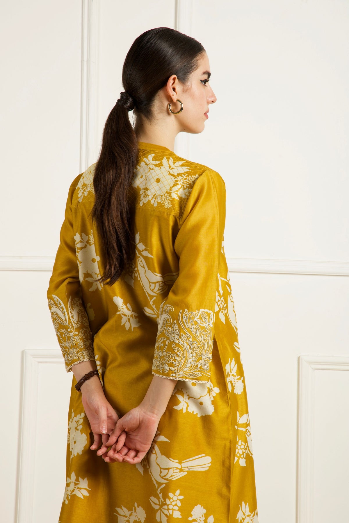 Ochre Print Kurta Set