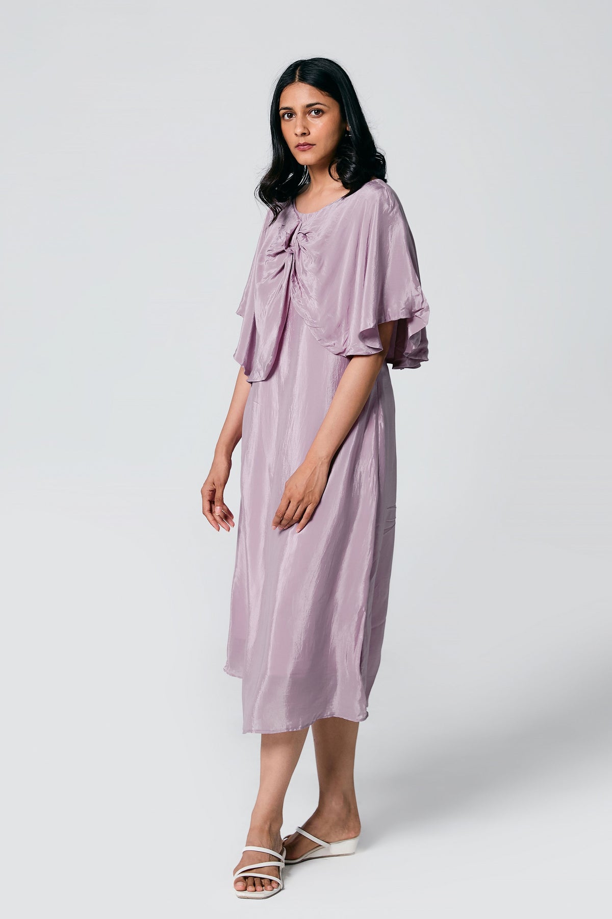 Lilac Midi- Bow Dress