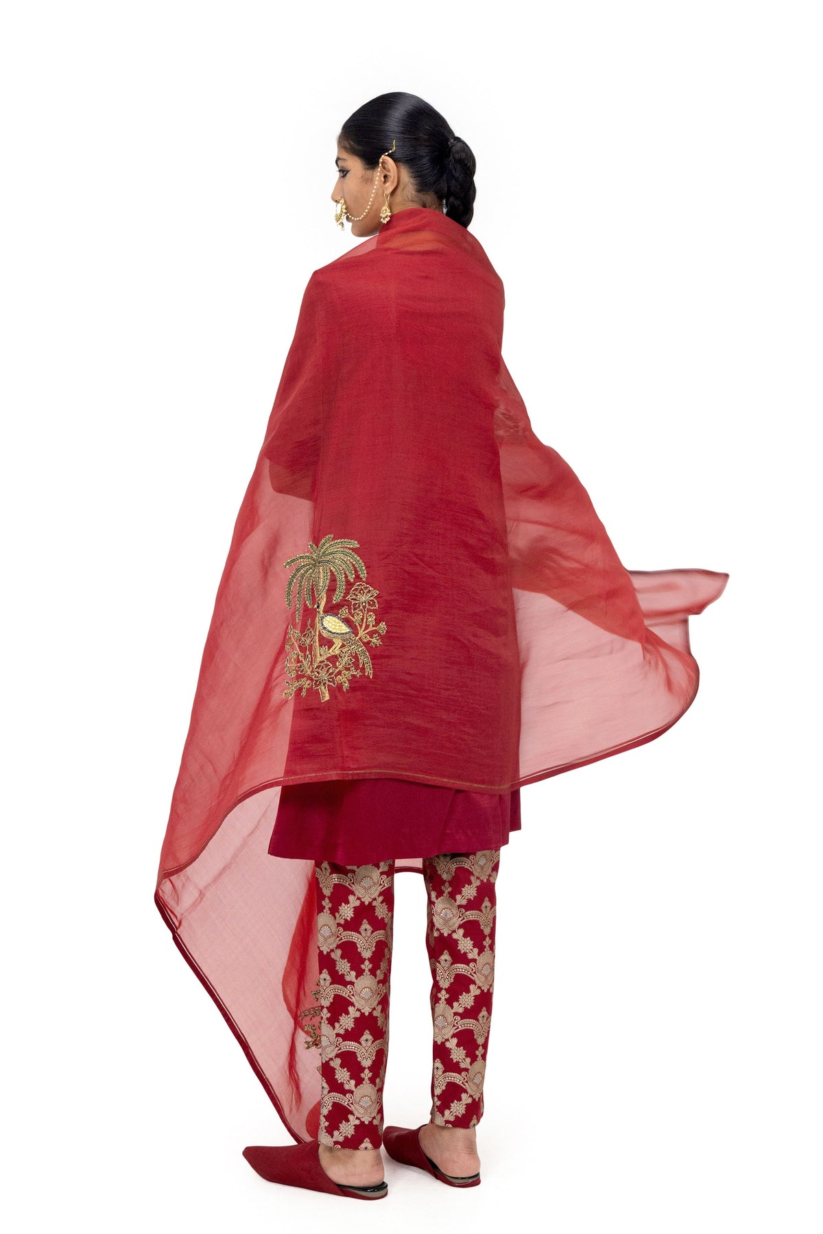Hansasar Brick Red Dupatta