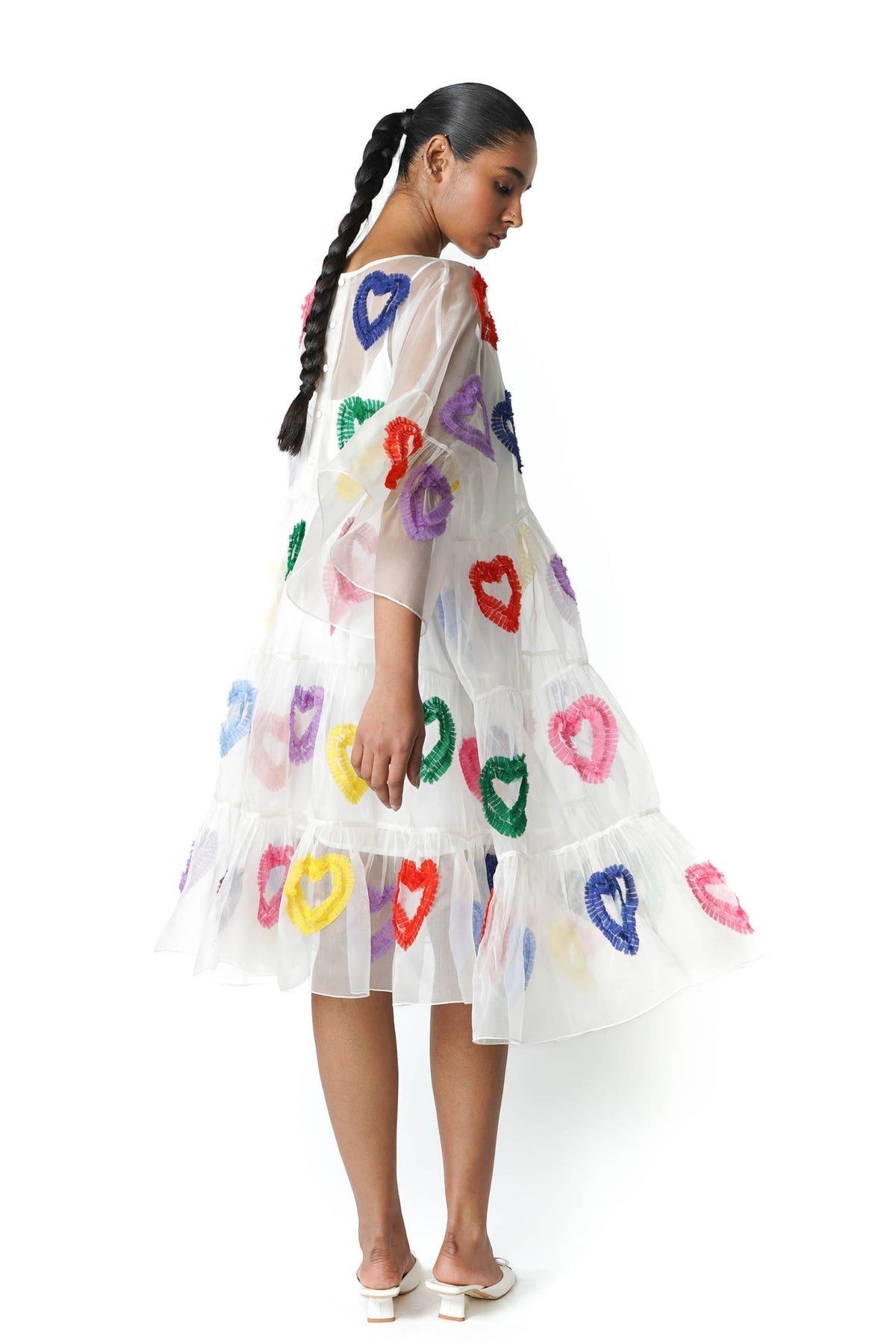 All Hearts Organza Tier White Dress