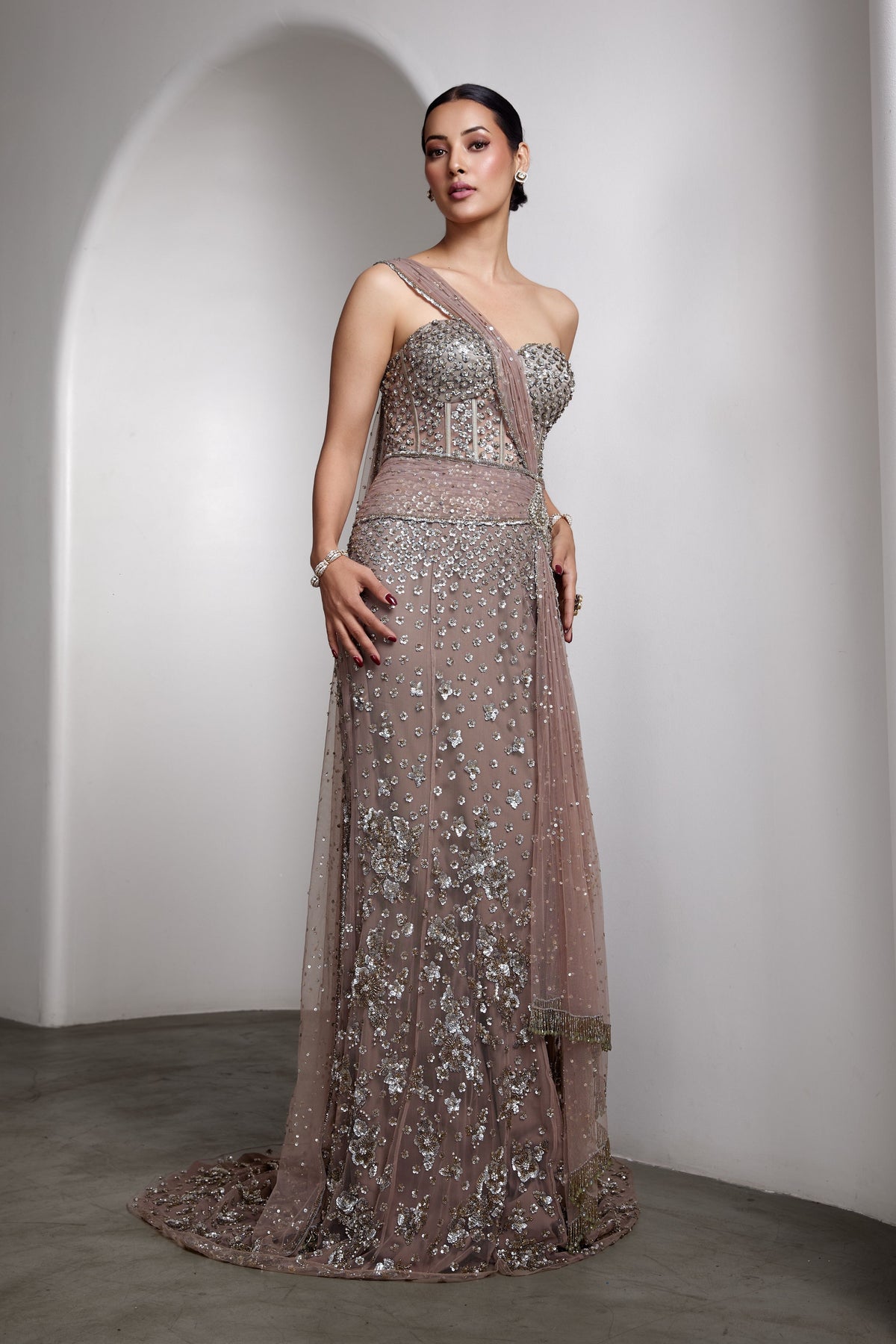 Pink Drapped Gown