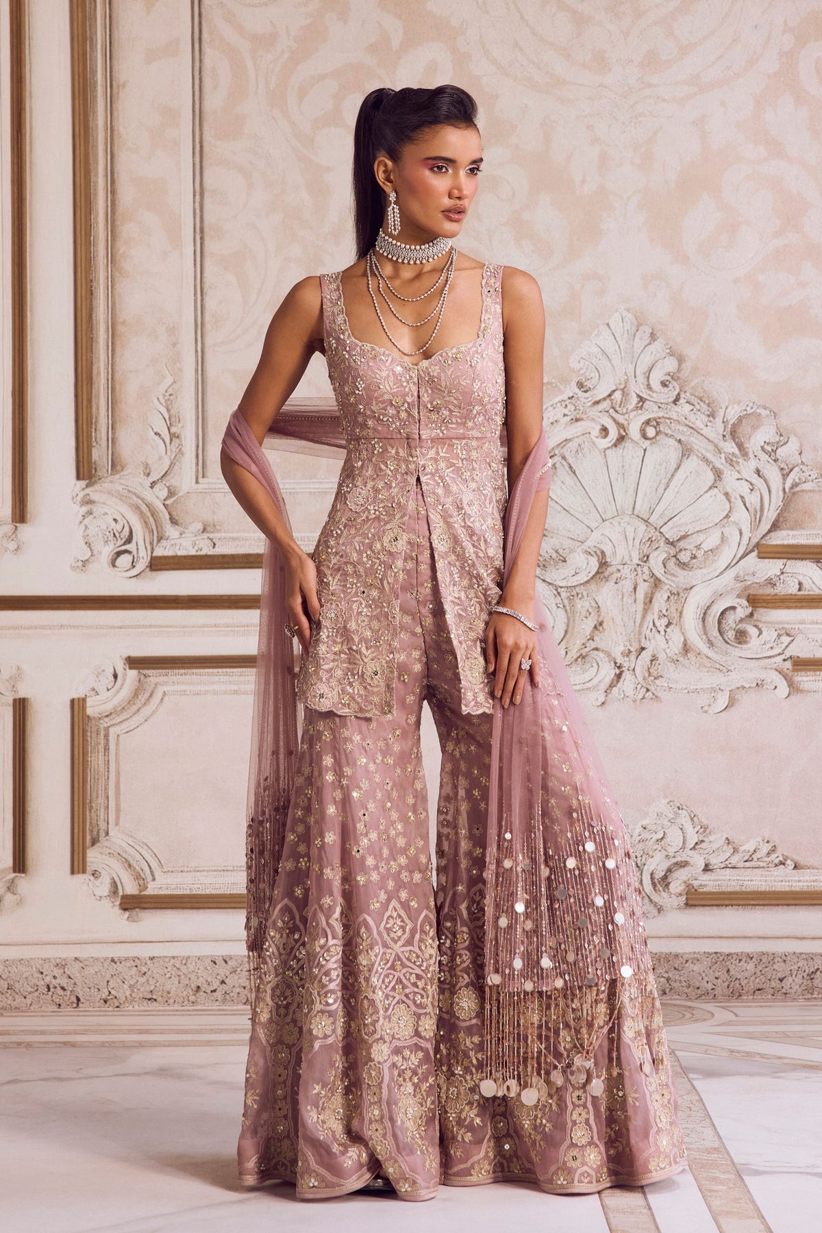 Champagne Rose Peplum Set