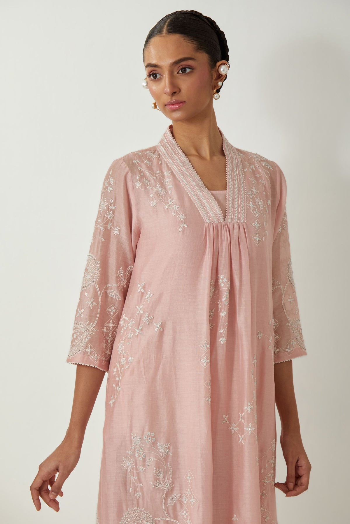 Pink Silk Chanderi Dress