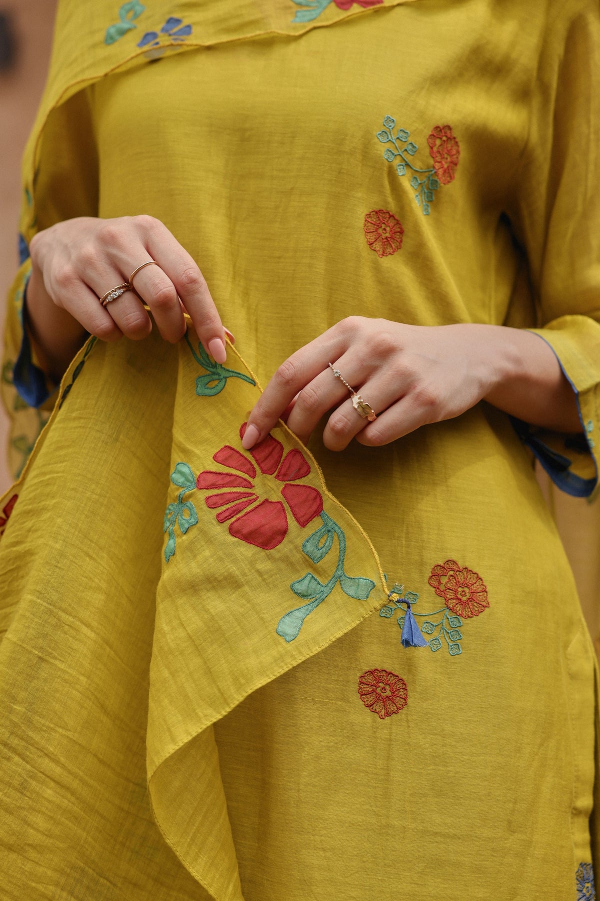 Citrine  Bloom Embroidered Kurta Set