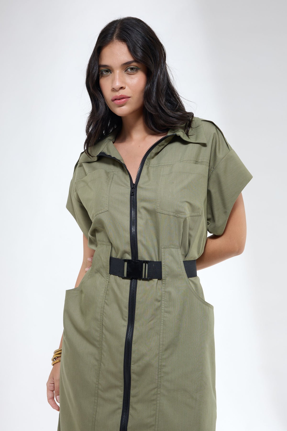 Anti Fit Olive Shirt Dress