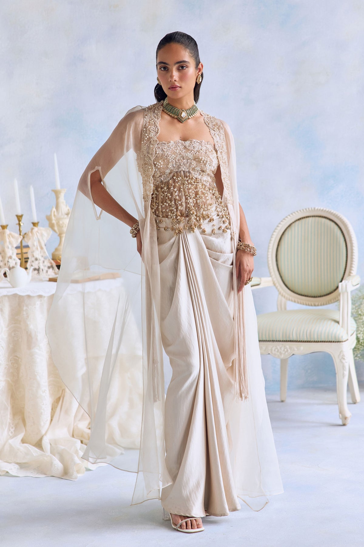 Yara Cape Skirt Set