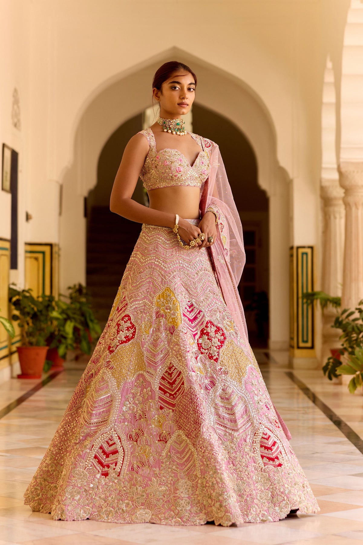 Rosaline Pink Bridal Lehenga Set