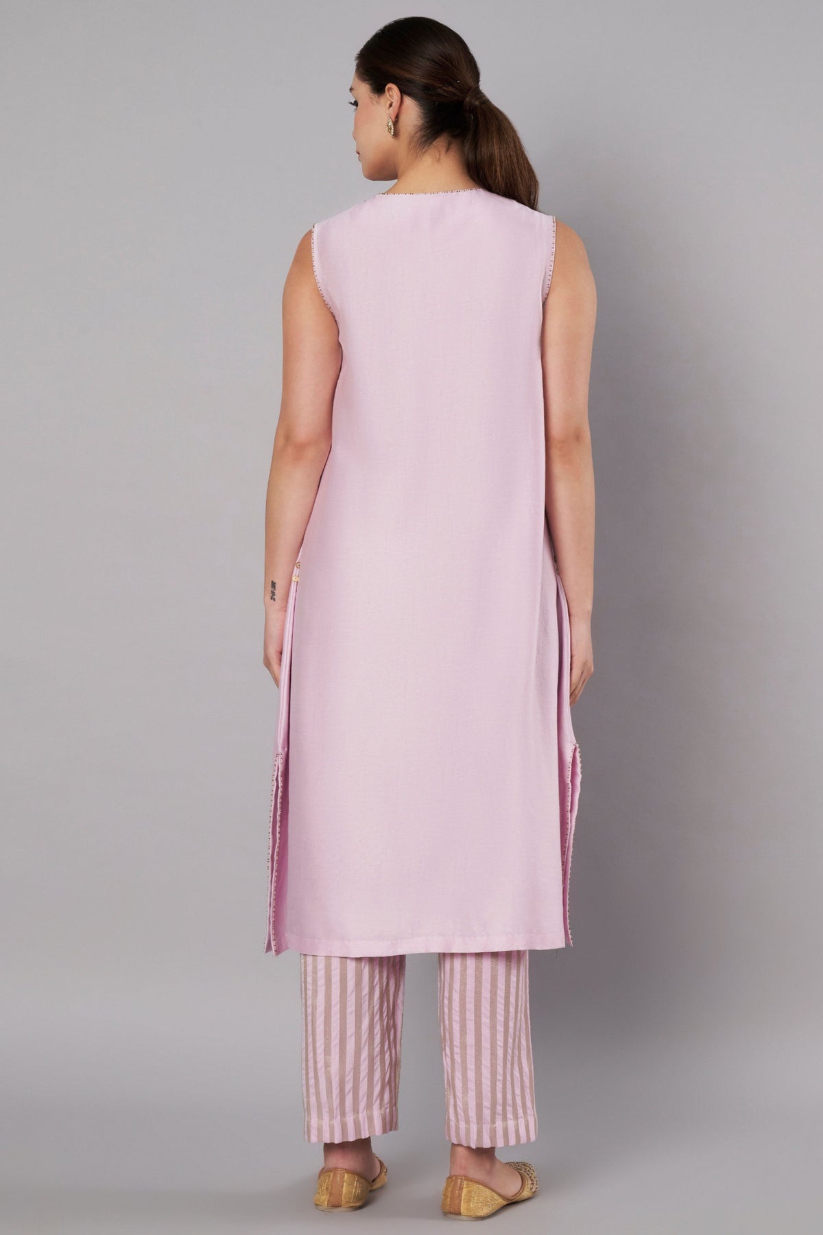 Open Bloom Pastel Lilac Kurta Set