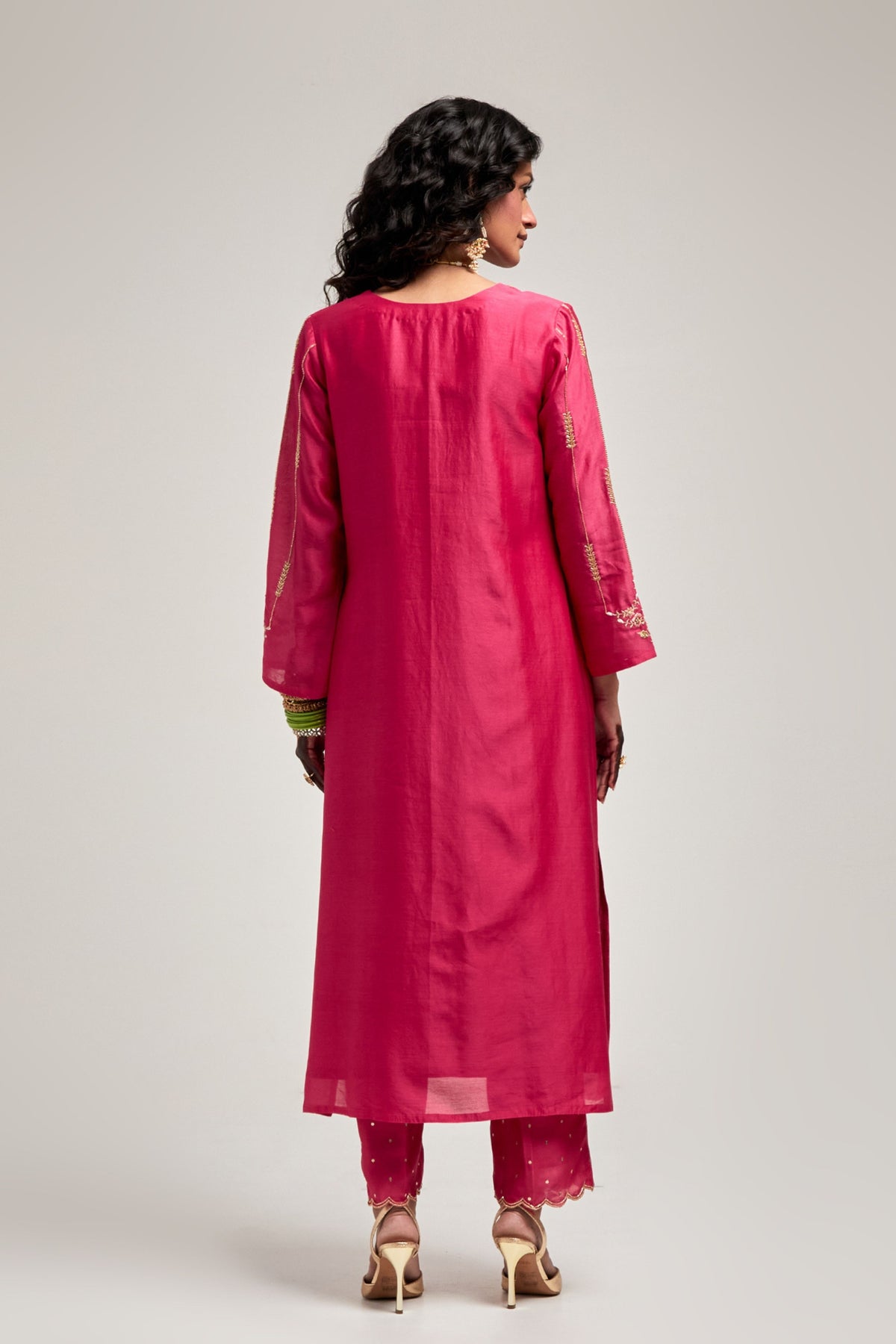 Embroidered Fuchsia Kurta Set