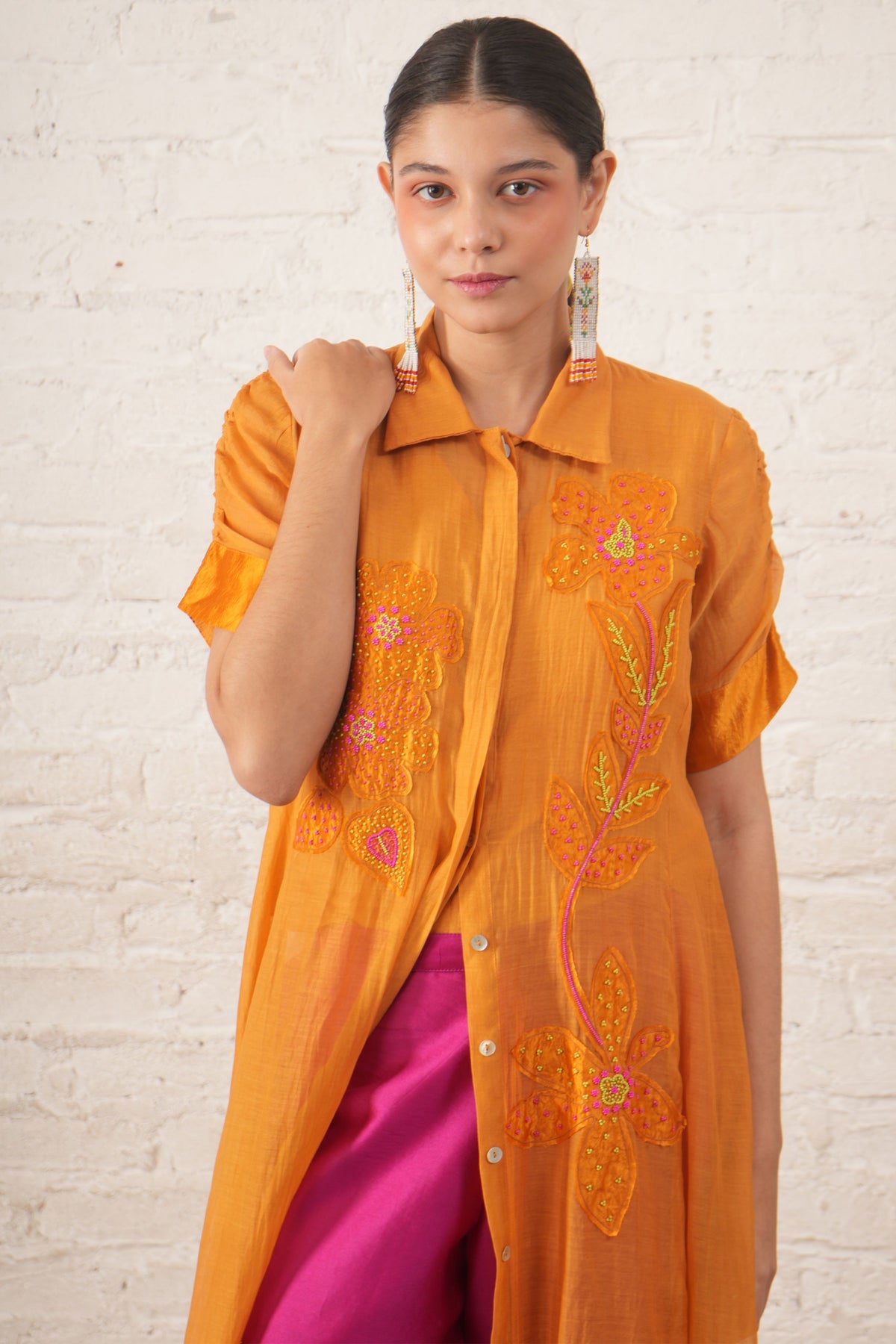Rust Florals Jacket Set