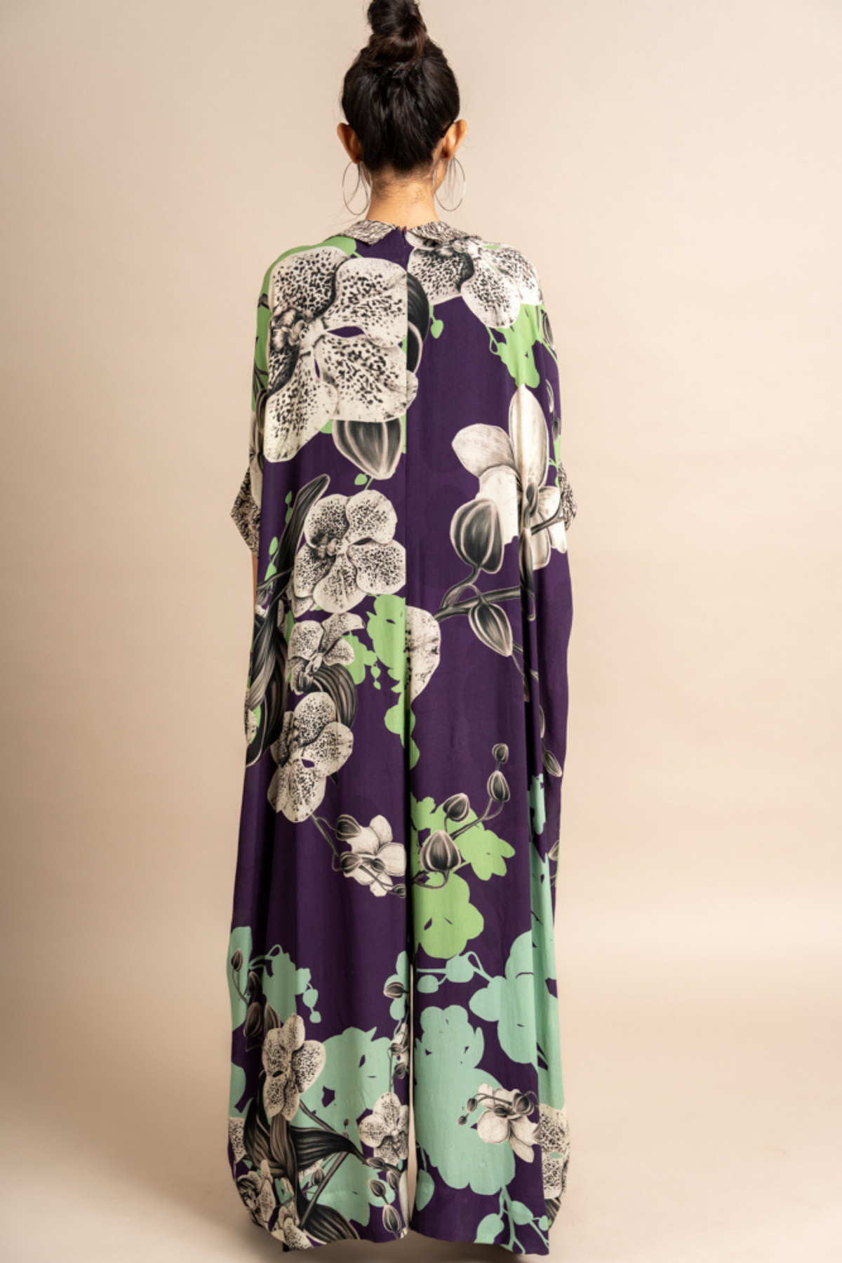 Aubergine Print Kaftan Jumpsuit