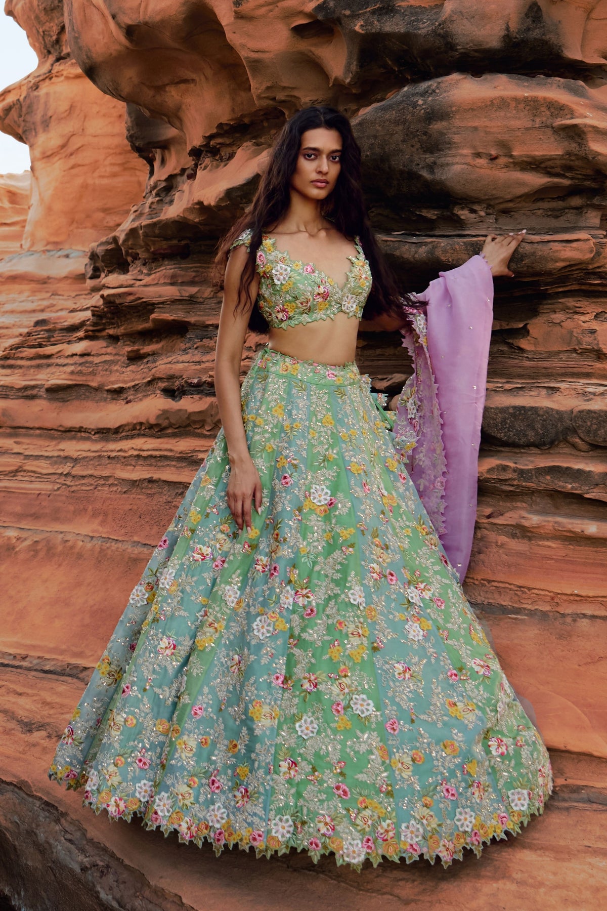 Tri Color Lehenga Set