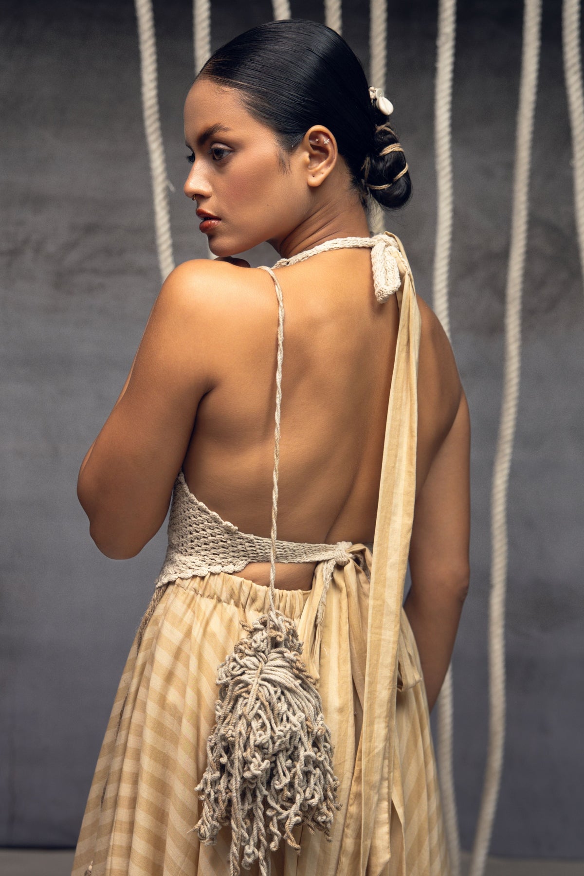 Ivory Crochet Maxi Dress