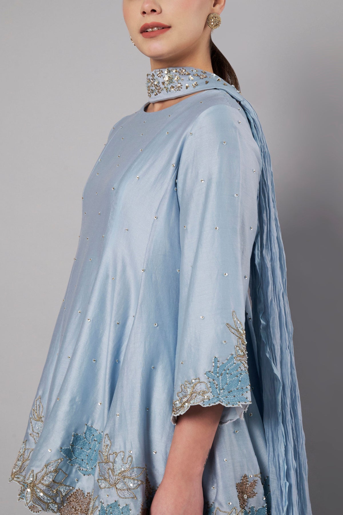 Meadow Dusty Blue Sharara Set