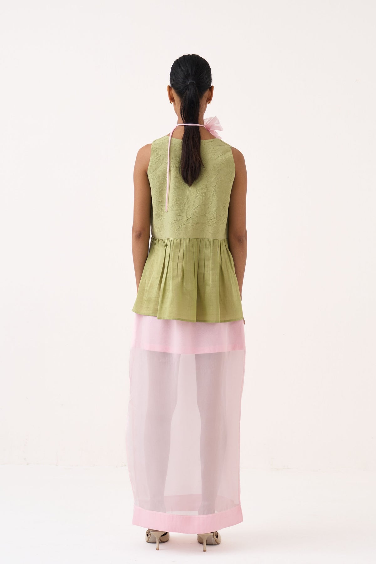 Sleeveless Yoke Gather Co-Ord Set