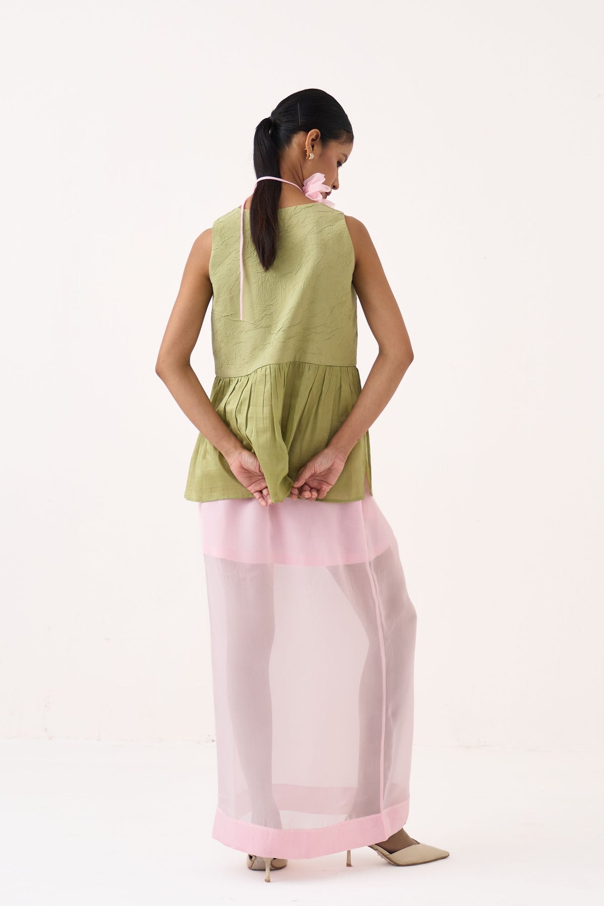 Sleeveless Yoke Gather Co-Ord Set