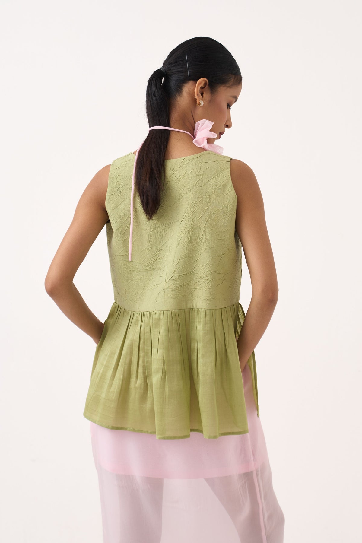 Sleeveless Yoke Gather Co-Ord Set