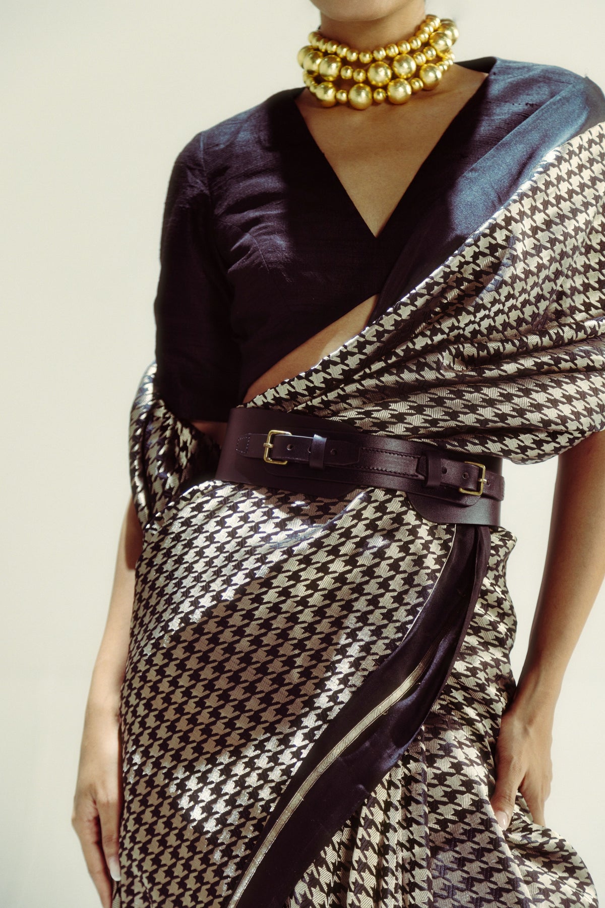 The Gold Snitch Black Saree