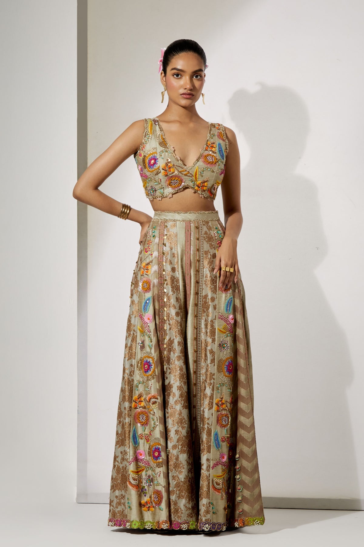 Beige Sharara Set