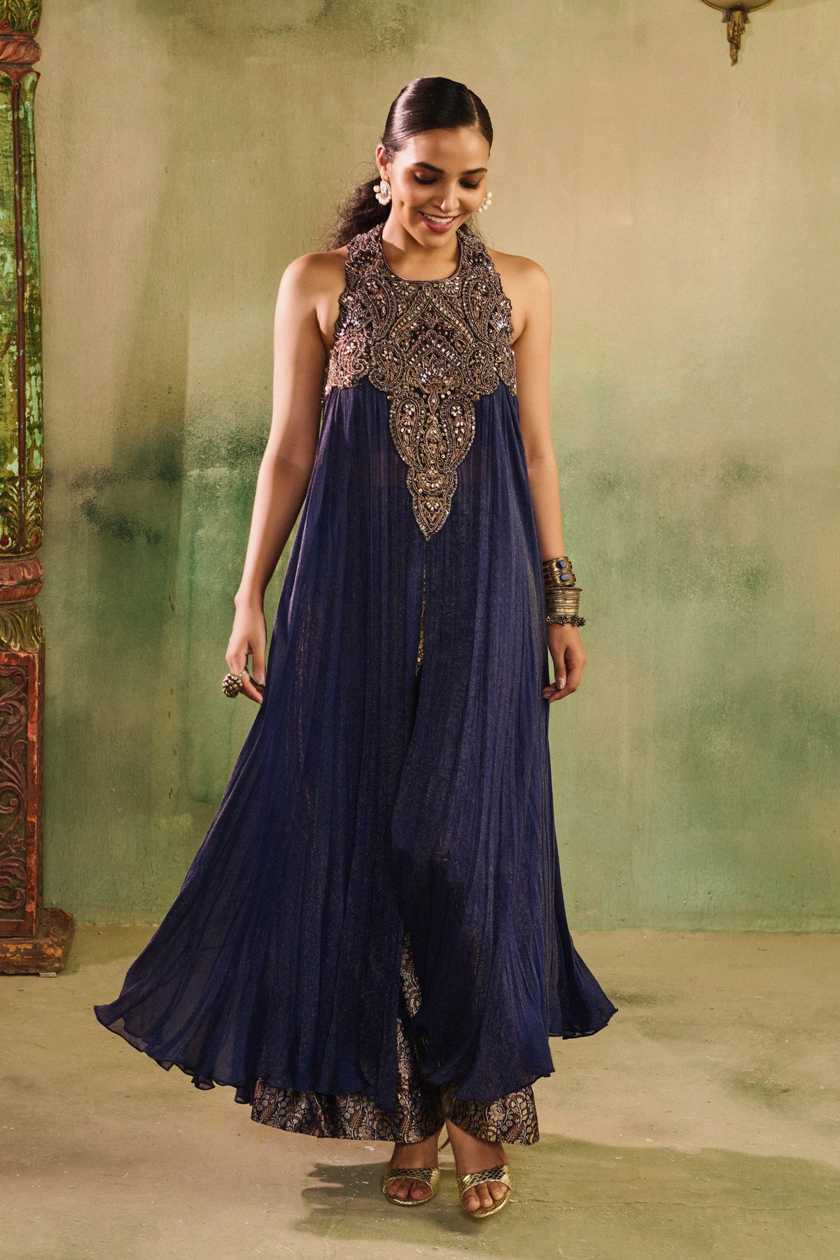 Begum Midnight Blue Kurta Set