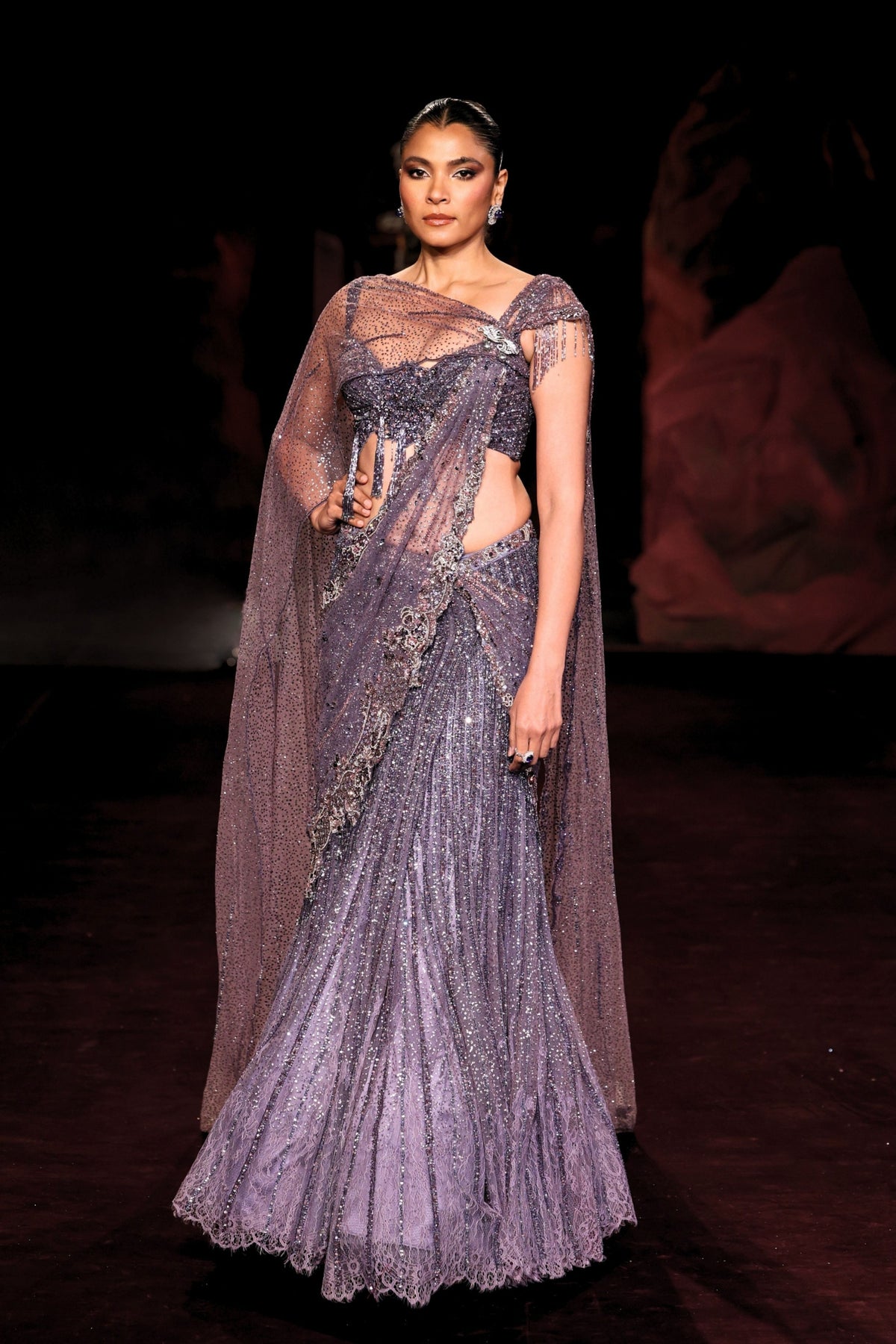 Sharvani Draped Saree Set