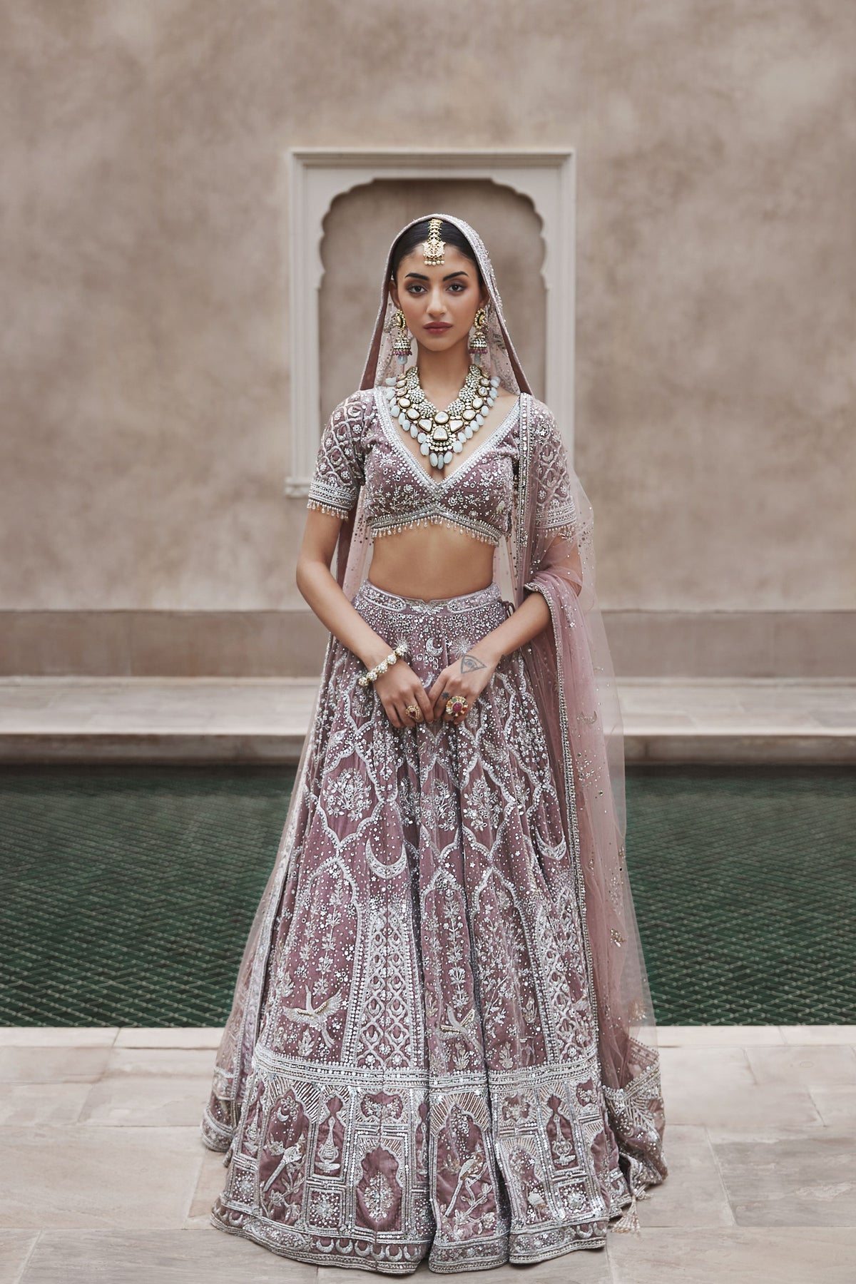 The French Rose Masai Trinity Lehenga Set