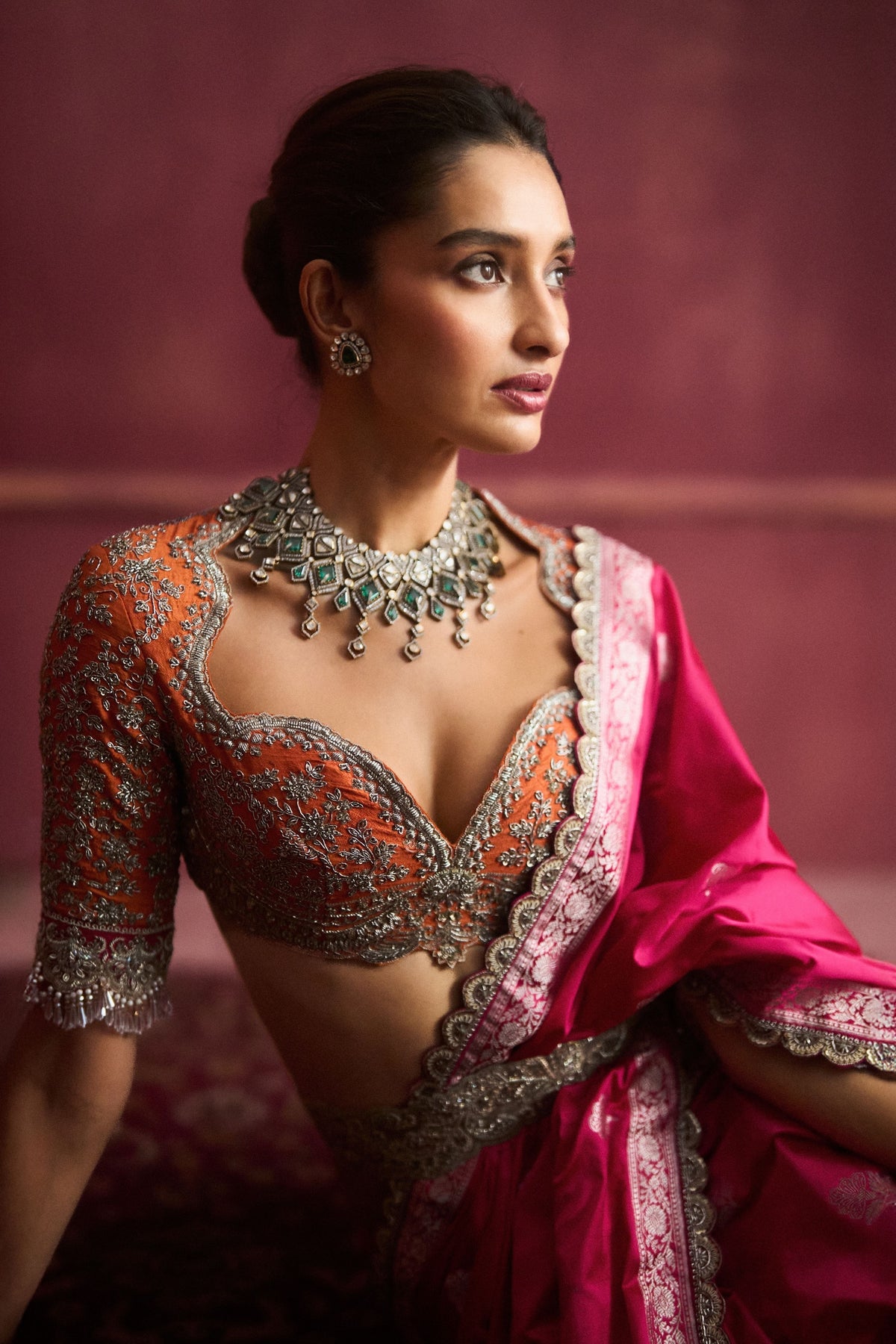 Banarasi Pink Saree Set