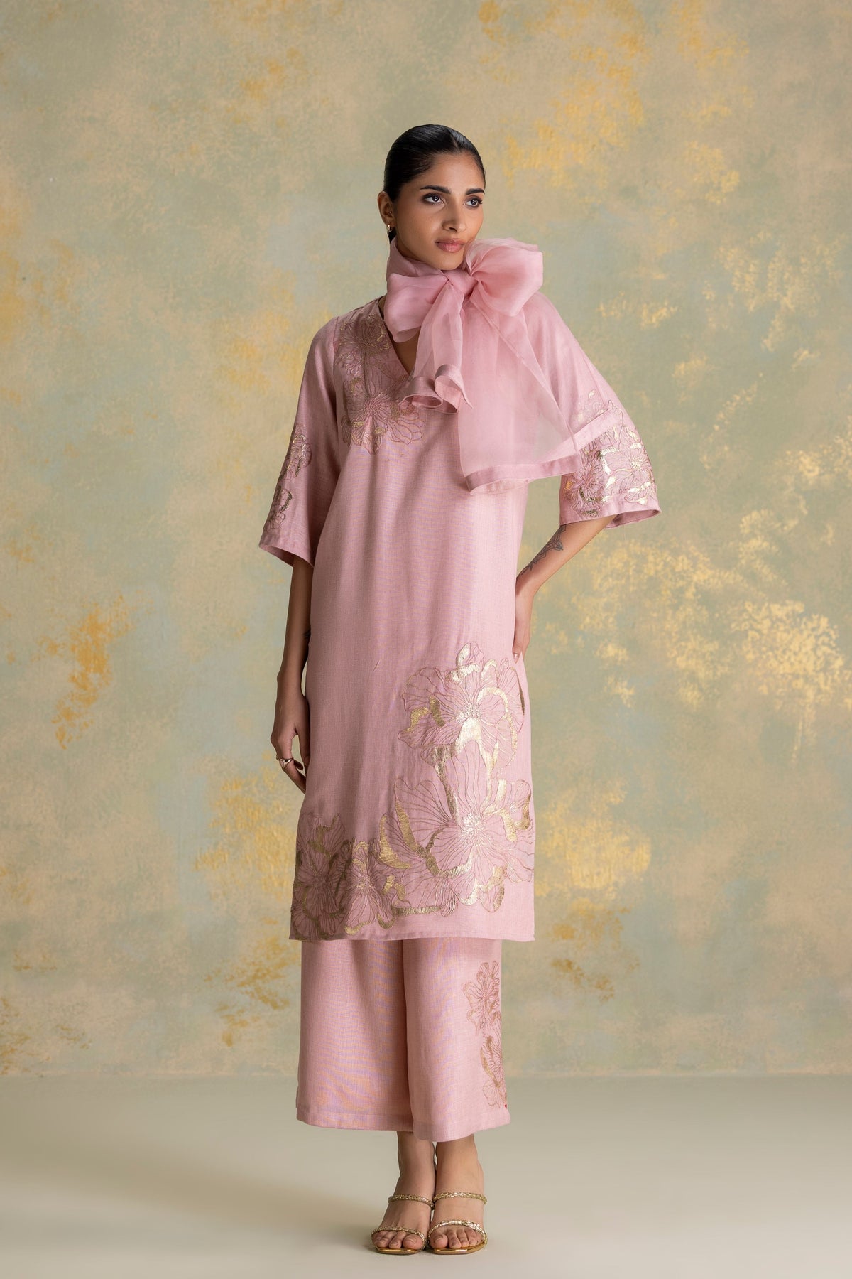 Golden Grace Kurta Set