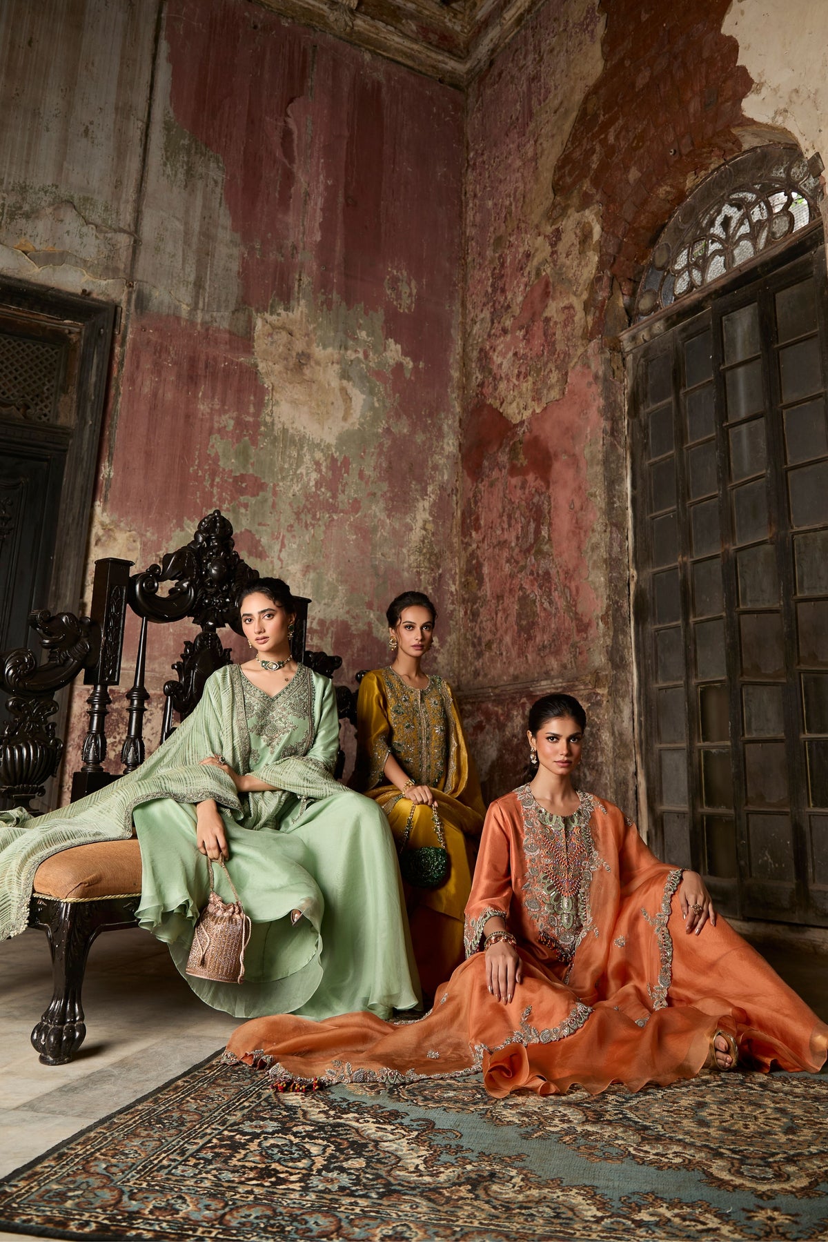Rust Sharara Set