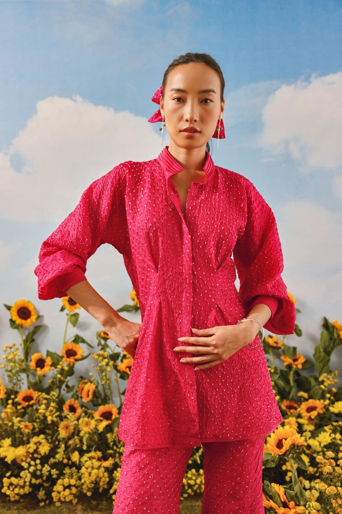 Bandhani Pintuck Dress