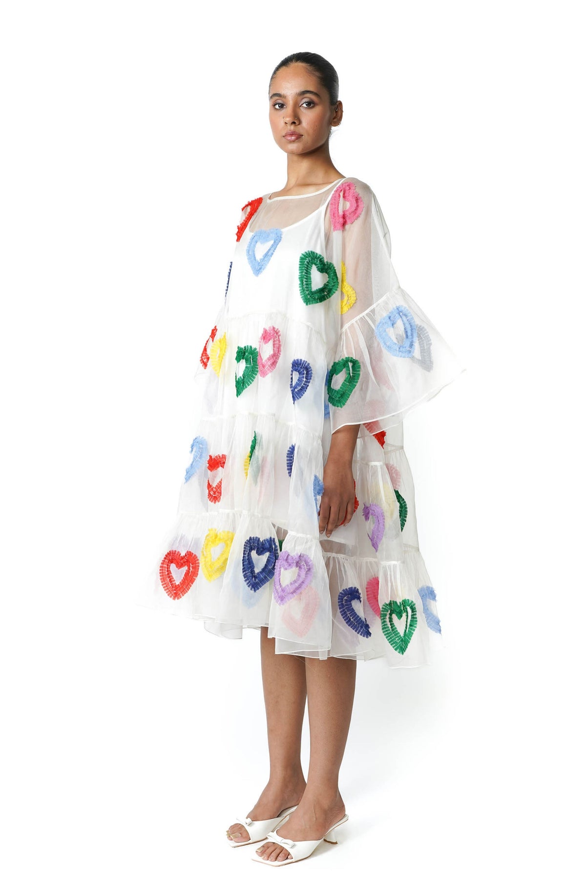 All Hearts Organza Tier White Dress